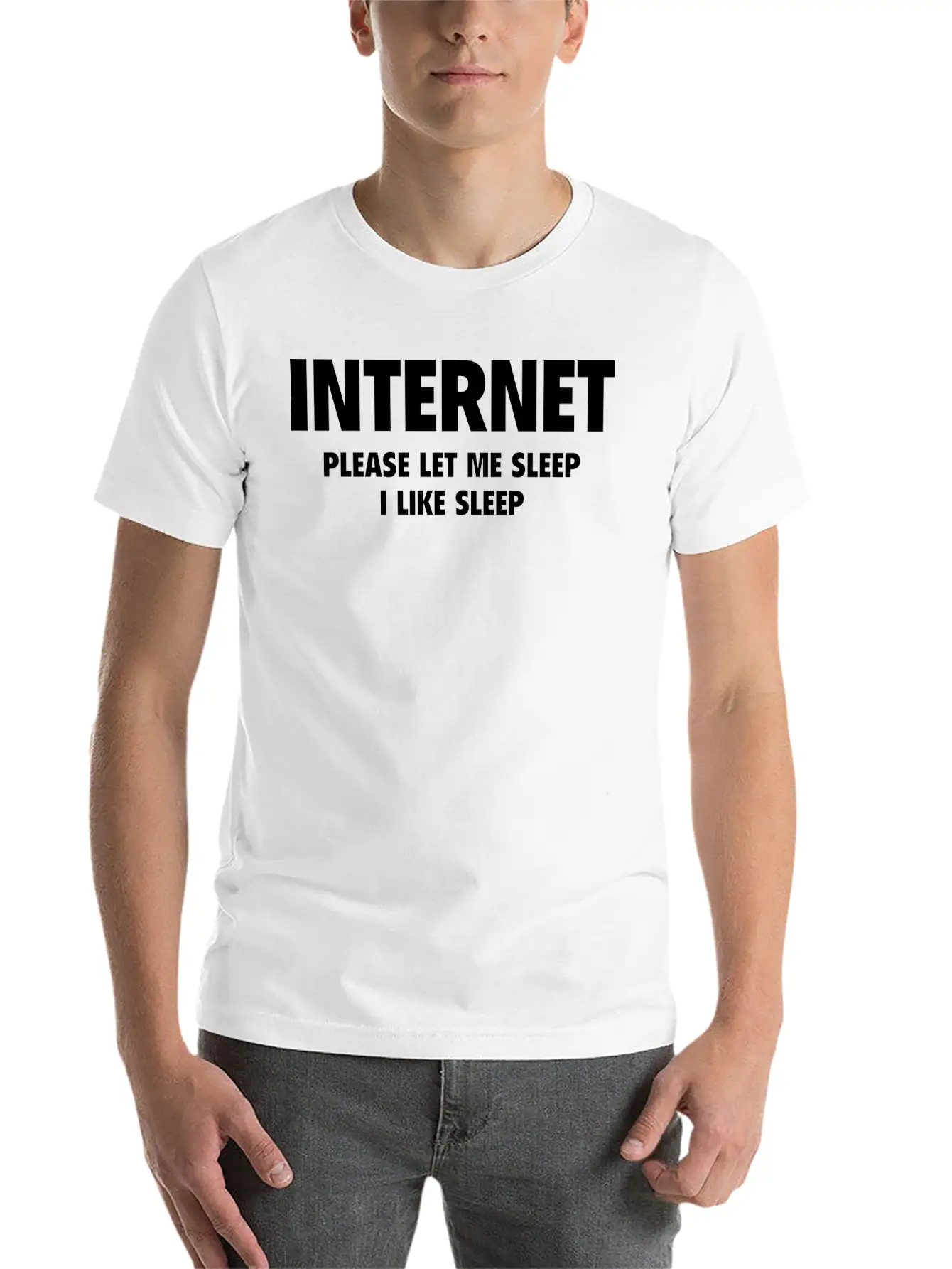 Internet Please Let Me Sleep, I Like Sleep Unisex Casual T-Shirt – Clean Design For Daily Comfort