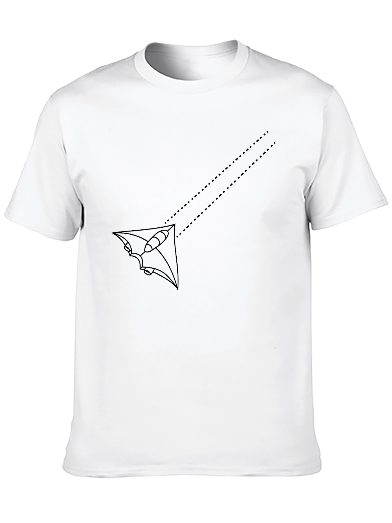 Mens Black Graphic Tee - Abstract Kite Design