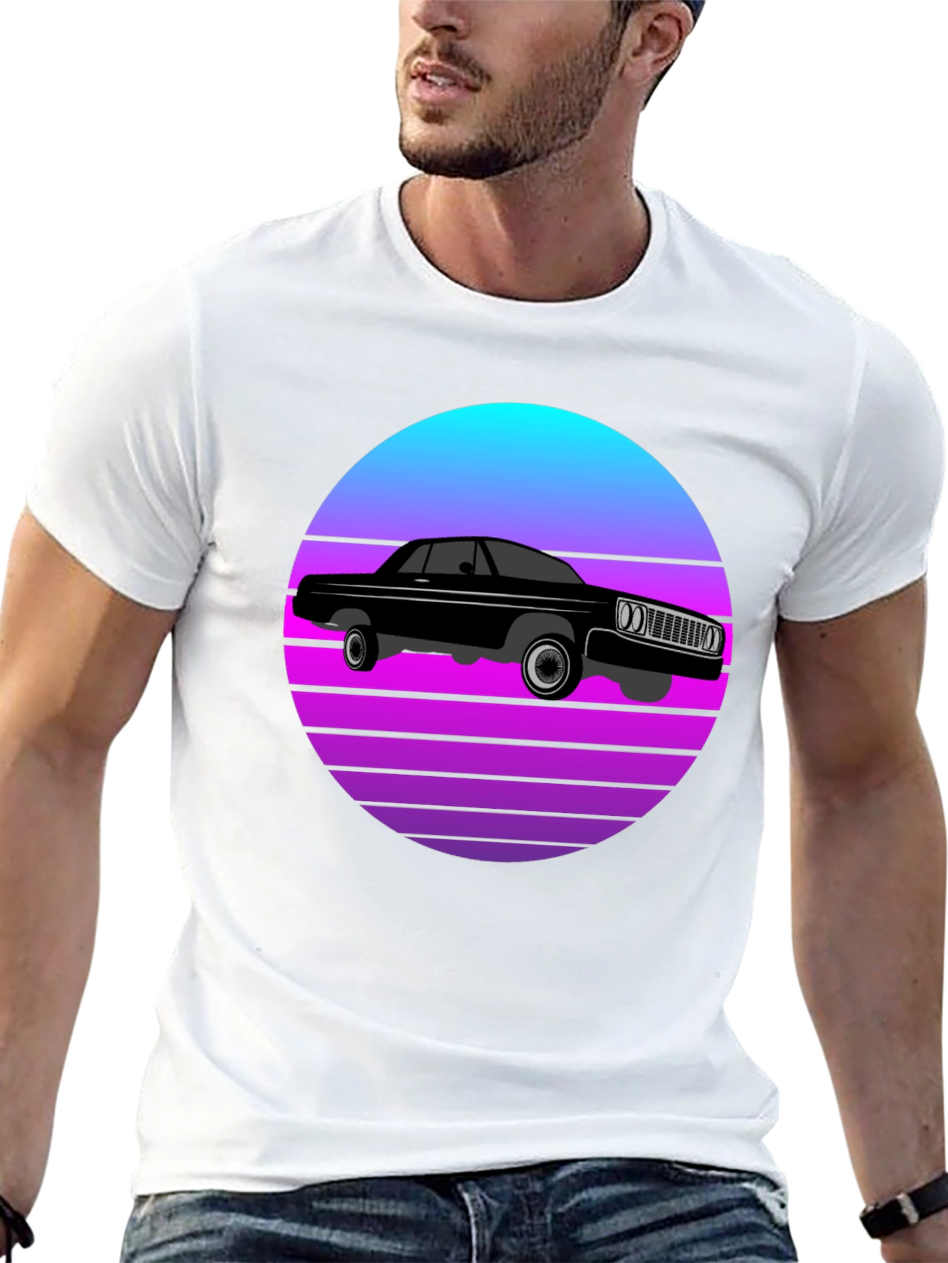 Retro Car T-Shirt - Sunset Graphic Tee
