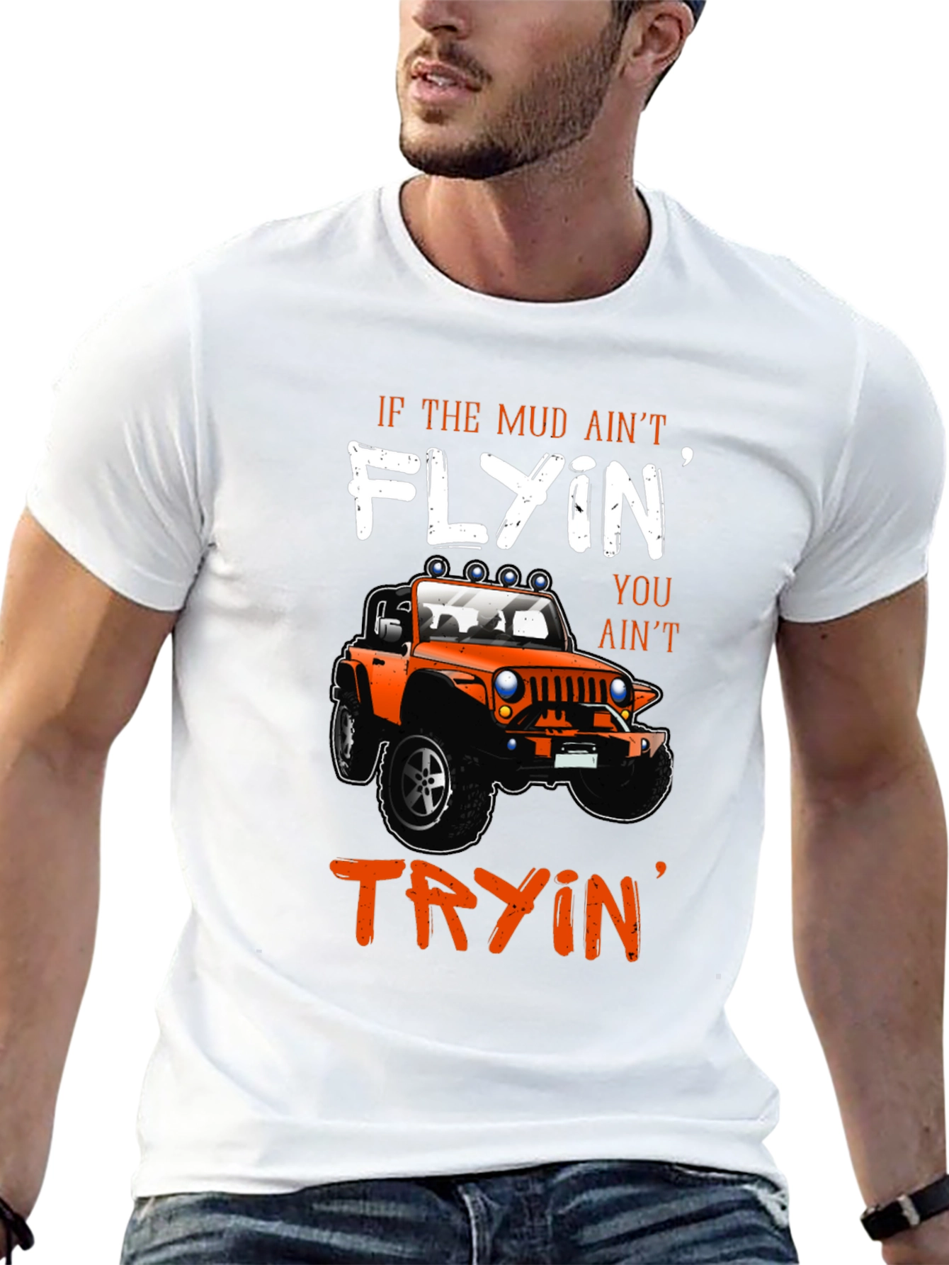 Mud Flyin Jeep Graphic T-Shirt - Off-Road Adventure