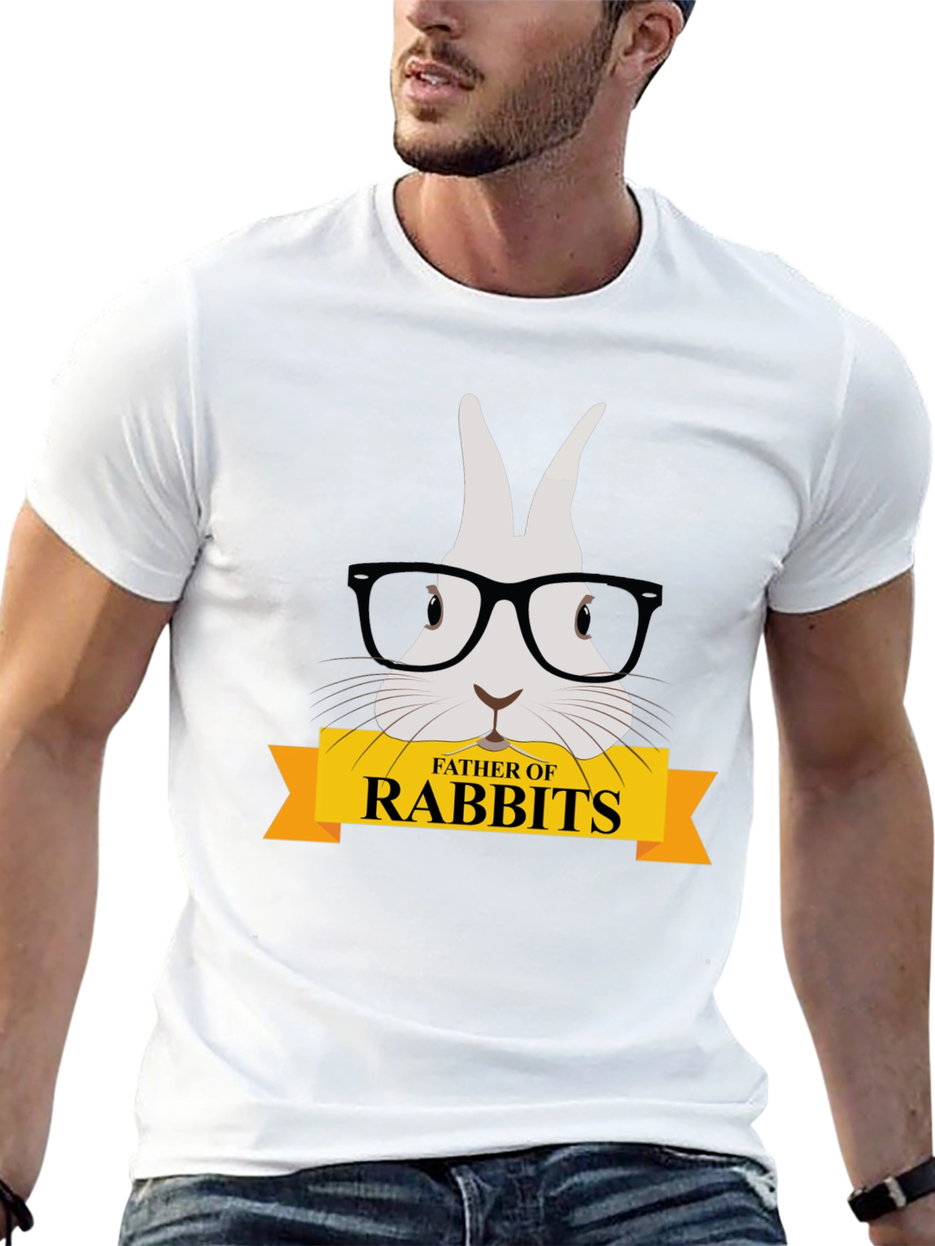 Father of Rabbits Graphic T-Shirt - Black