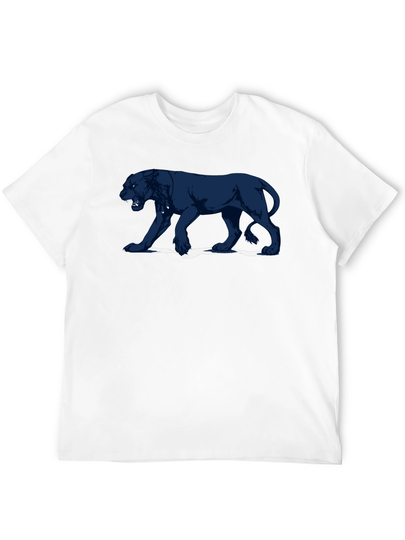 Black T-Shirt with Panther Graphic Print