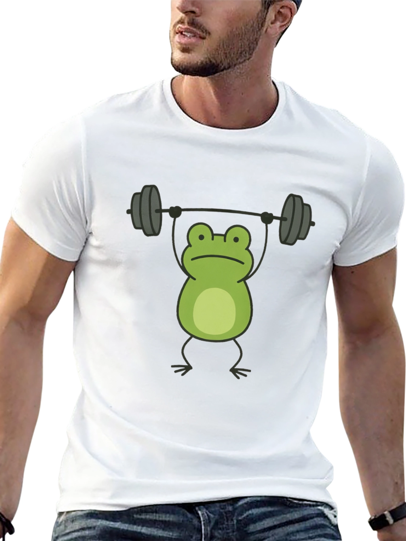 Frog Lifting Weights T-Shirt - Gym Humor Tee