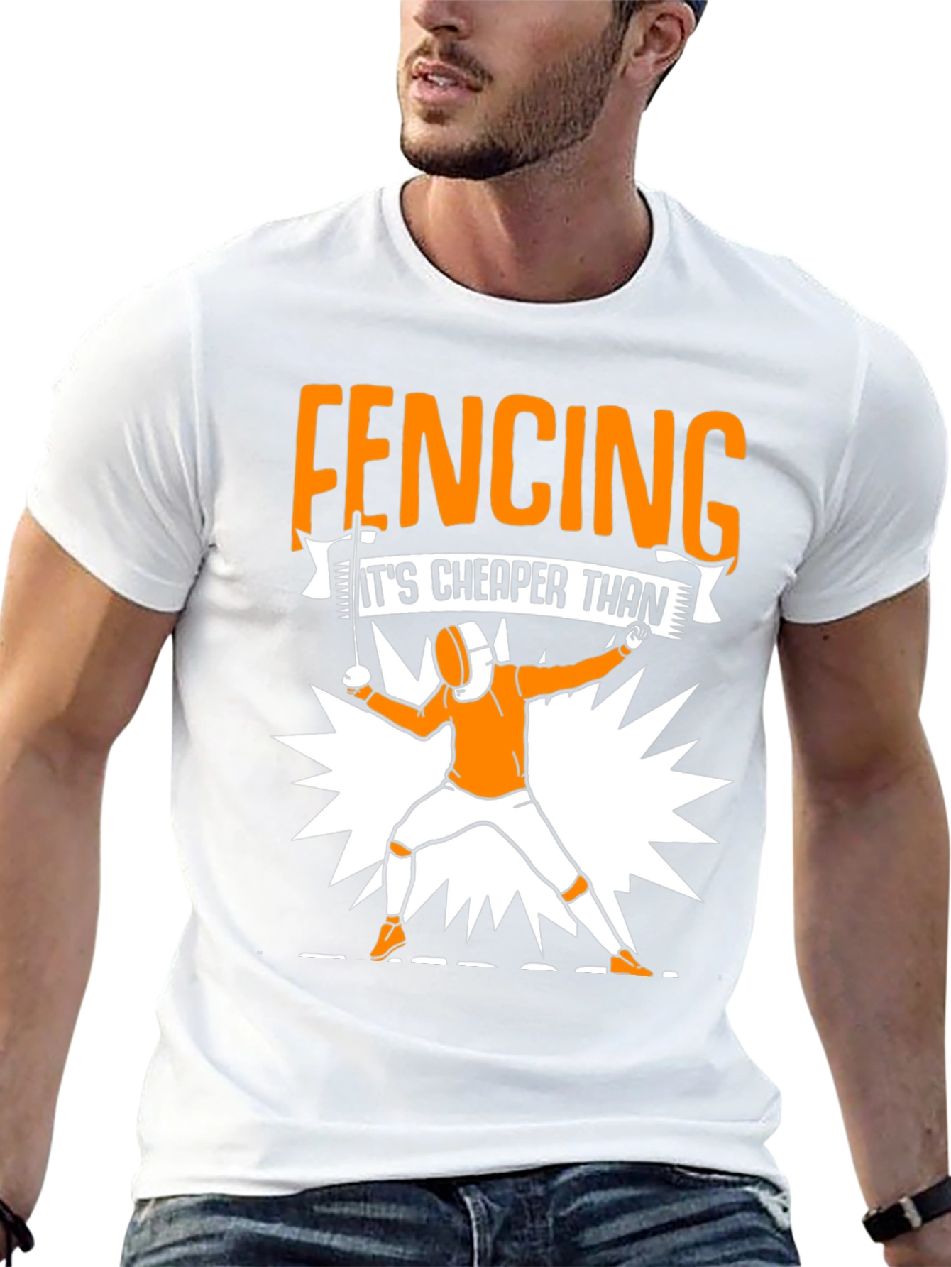 Fencing Cheaper Than Therapy Graphic Tee