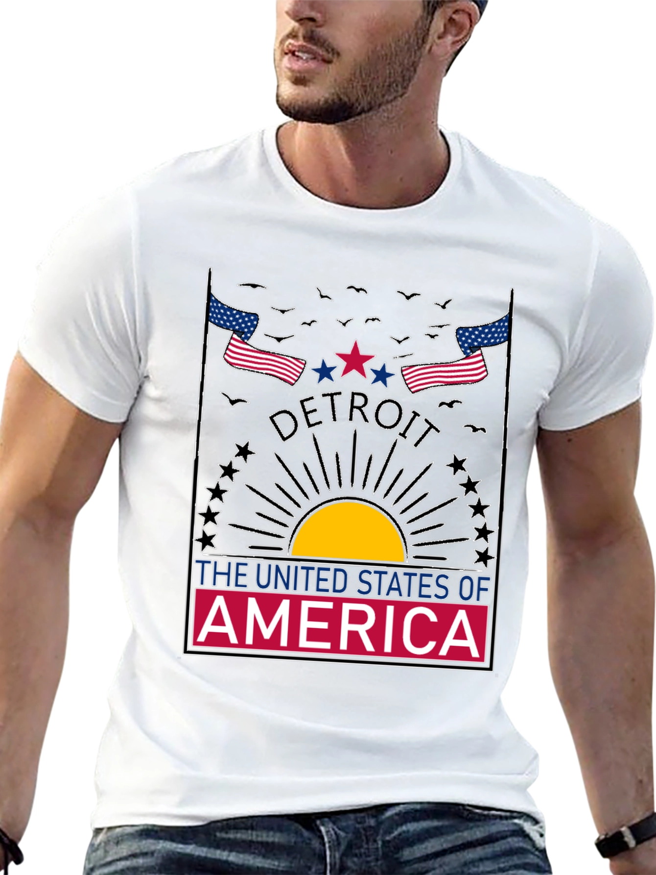 Detroit USA Graphic Tee - Patriotic Pride