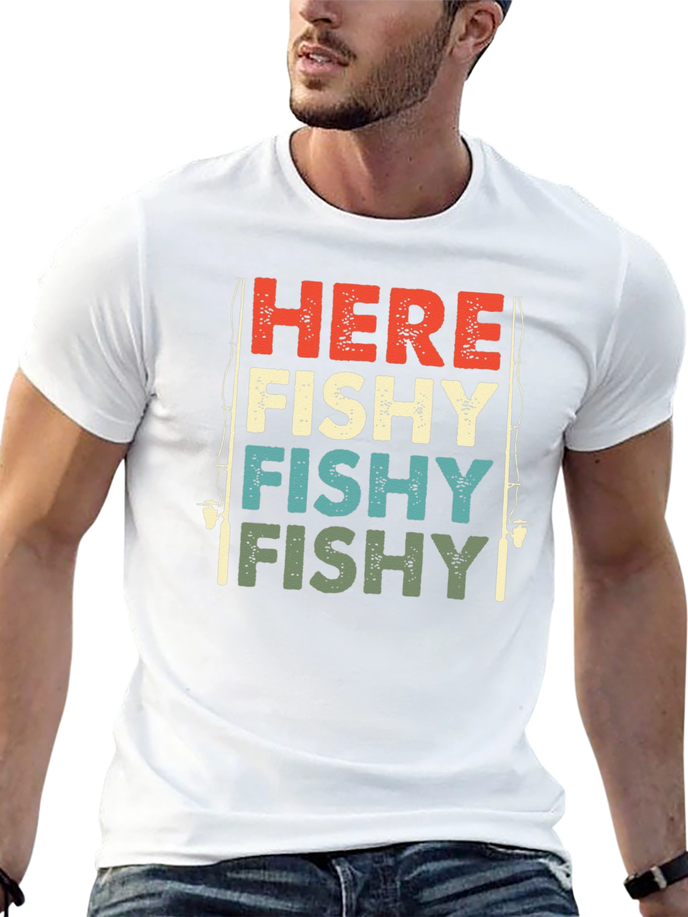Here Fishy Fishy Fishing T-Shirt - Retro Style
