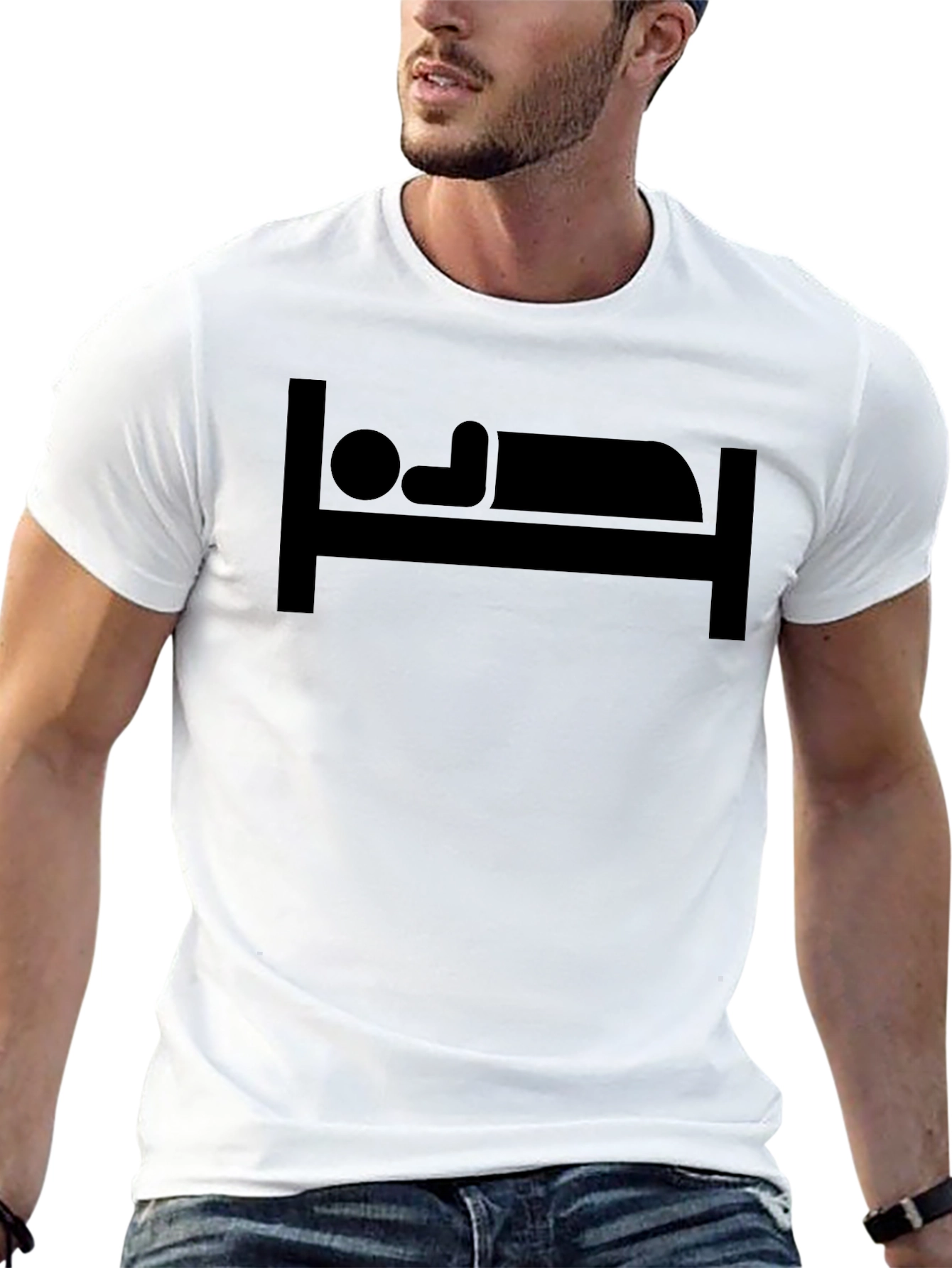 Sleep Icon Graphic Tee - Black Cotton Comfort
