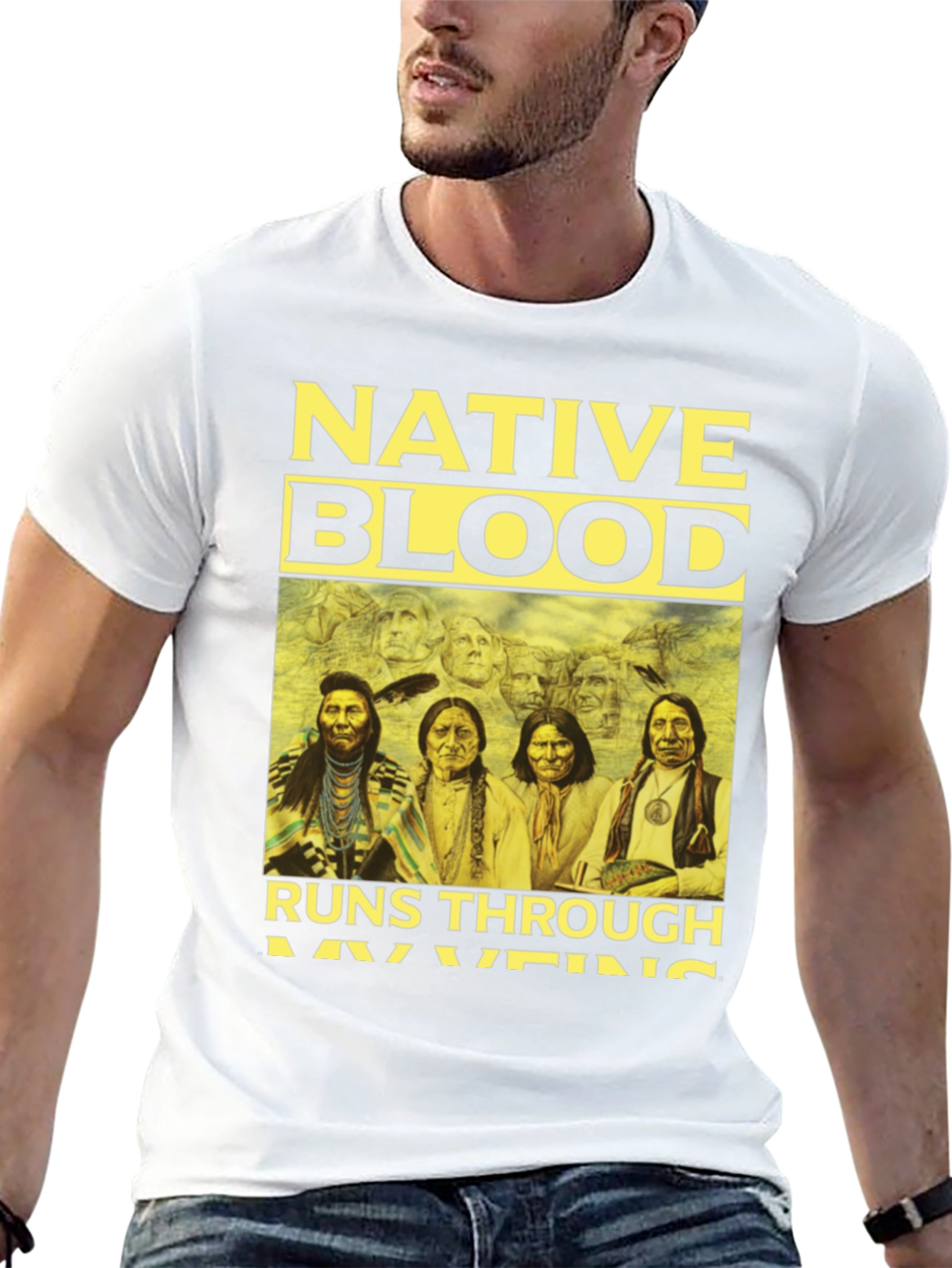Native Blood Runs Through My Veins Graphic Tee
