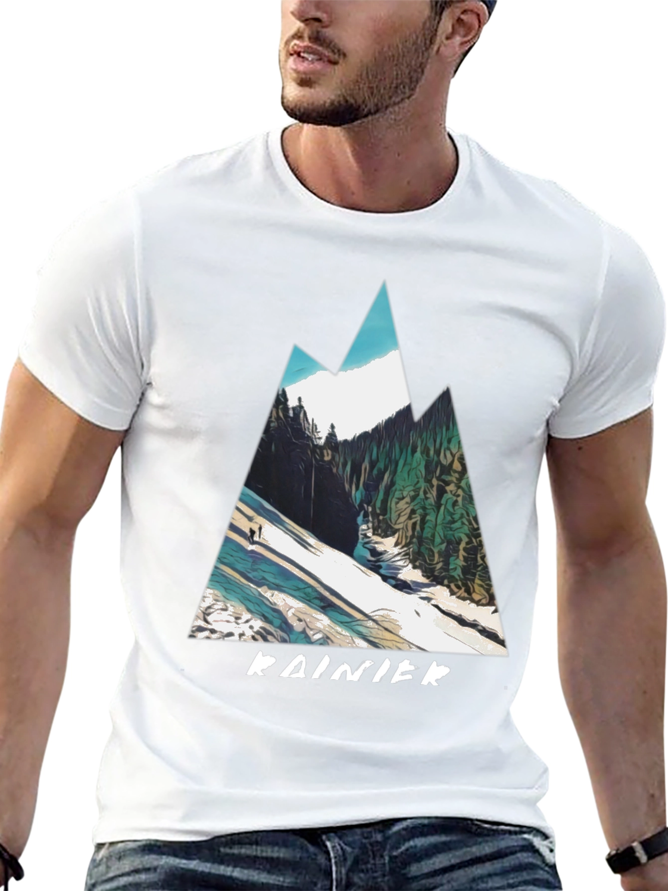 Rainier Mountain Graphic Tee - Black