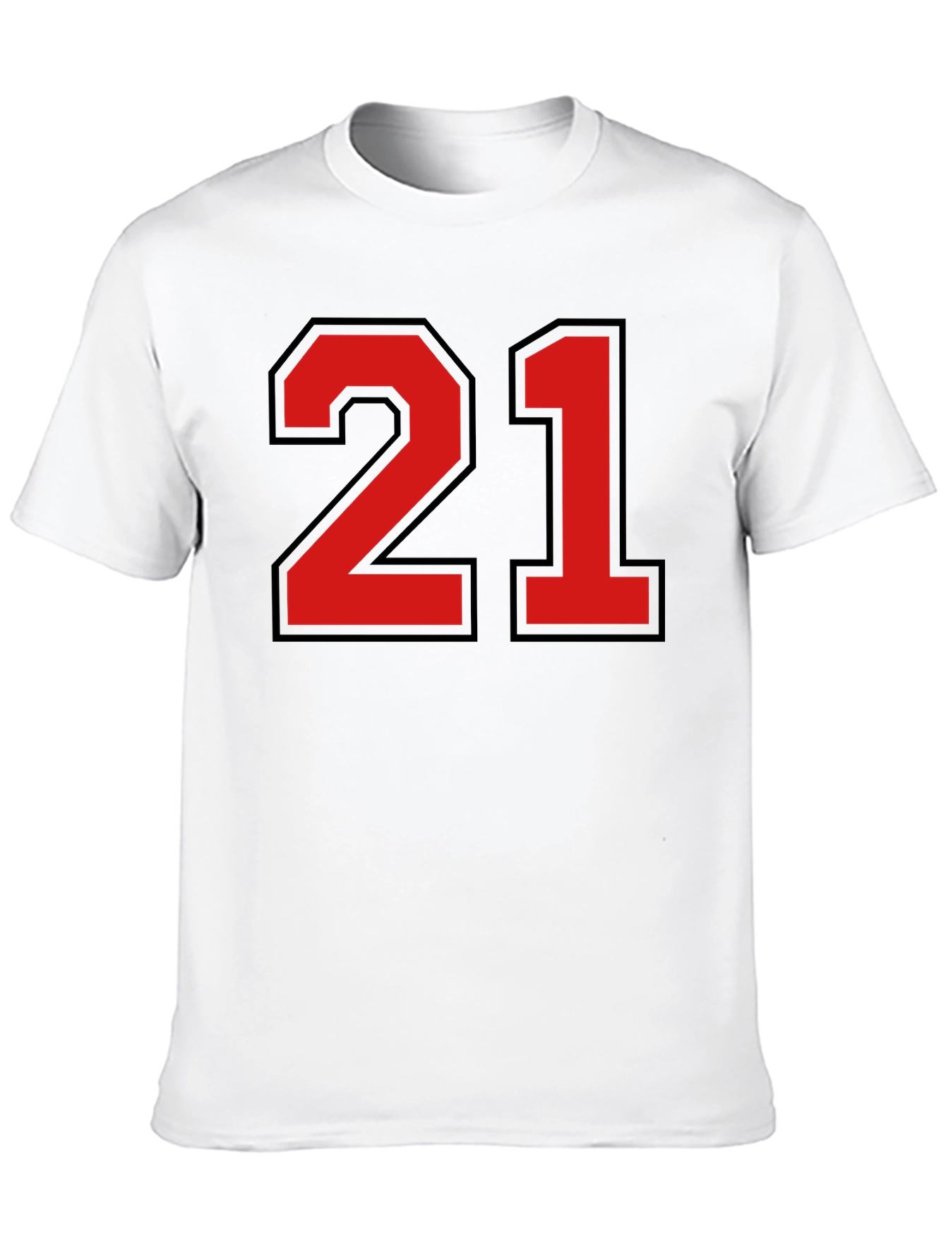 Bold Number 21 Graphic Tee - Black Cotton Jersey