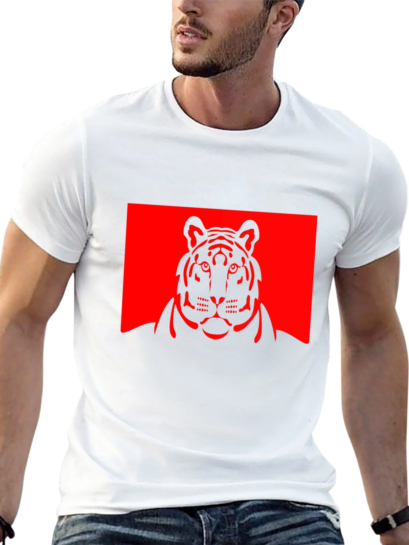 Tiger Graphic Tee - Bold Black Cotton T-Shirt