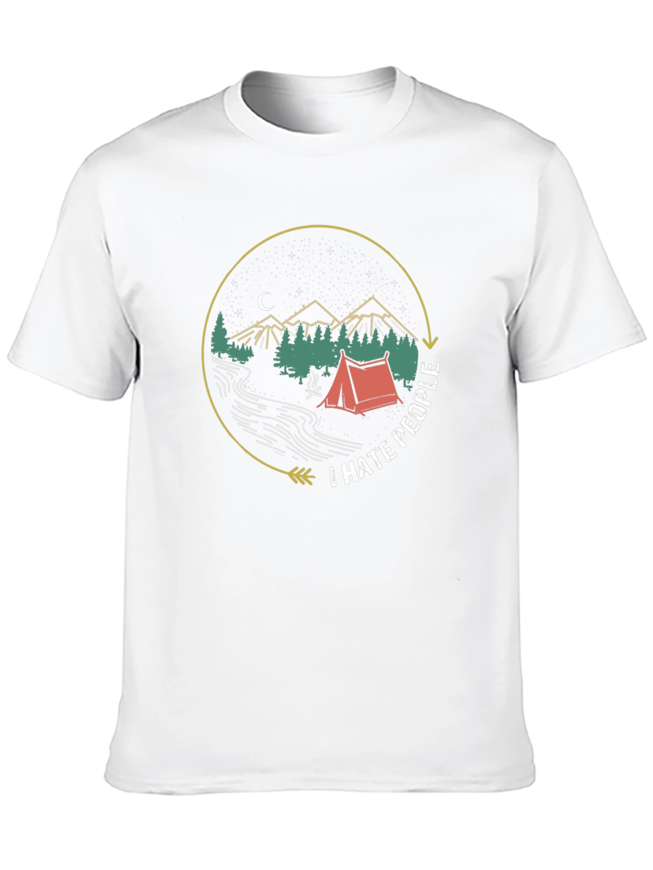 I Hate People Camping T-Shirt - Black