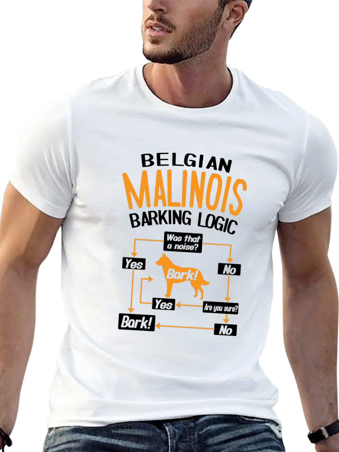 Belgian Malinois Barking Logic Black T-Shirt