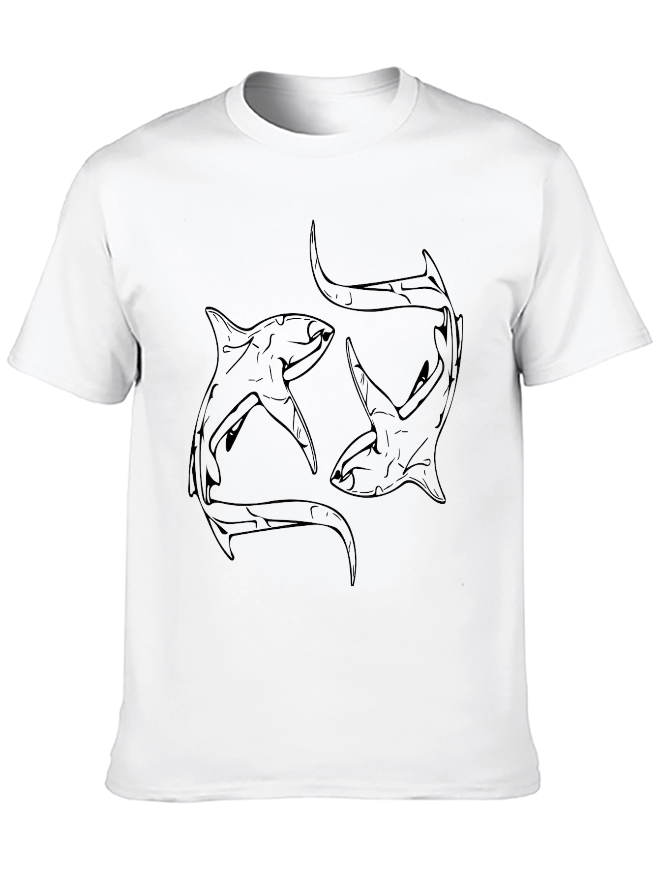 Black Shark Outline Graphic Tee