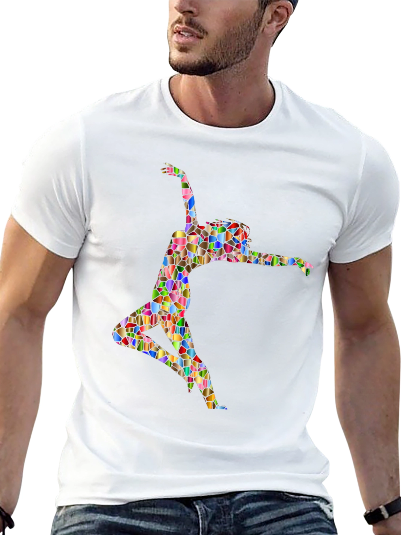 Stained Glass Dancer Graphic Black Tee