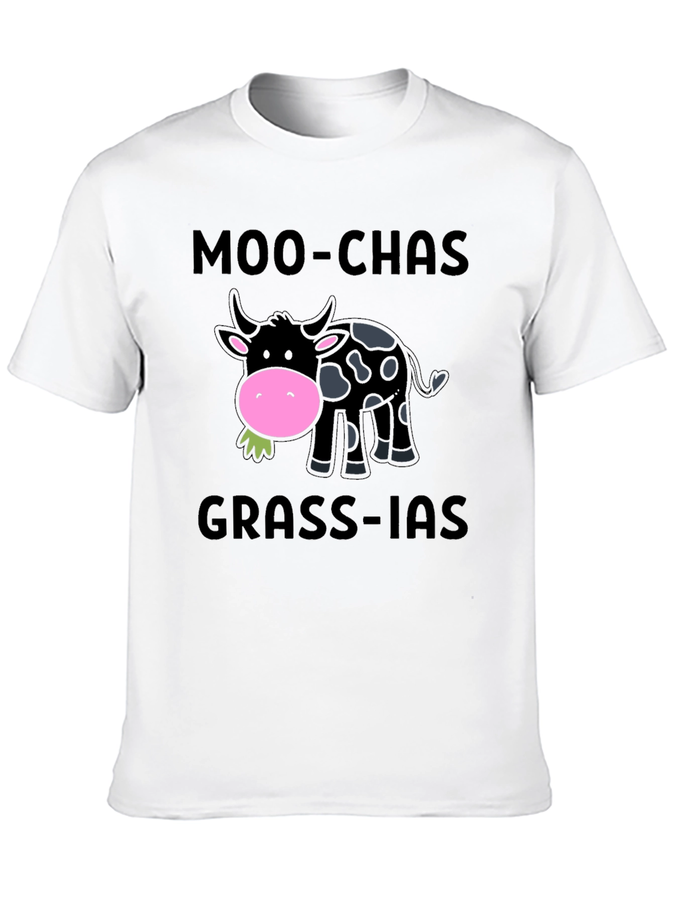 Moo-chas Grass-ias Funny Cow Graphic T-Shirt