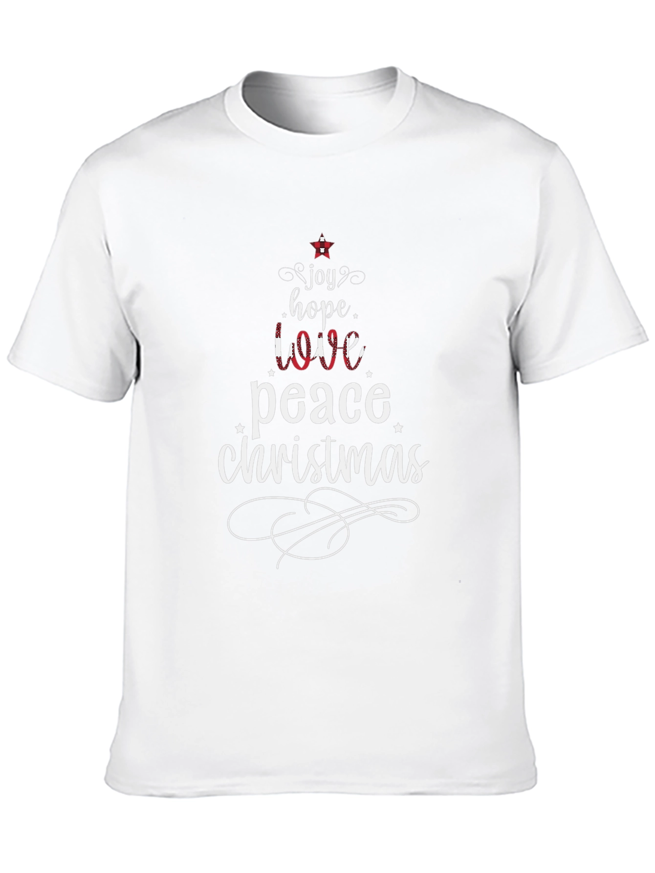 Joy Hope Love Christmas Tree Graphic Tee