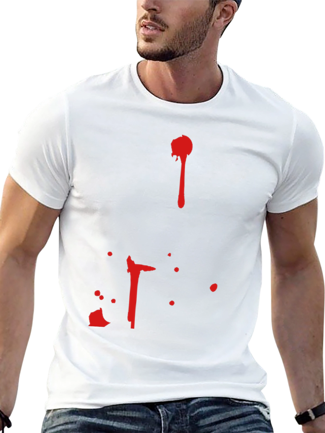 Blood Splatter Graphic Tee - Halloween Costume Shirt