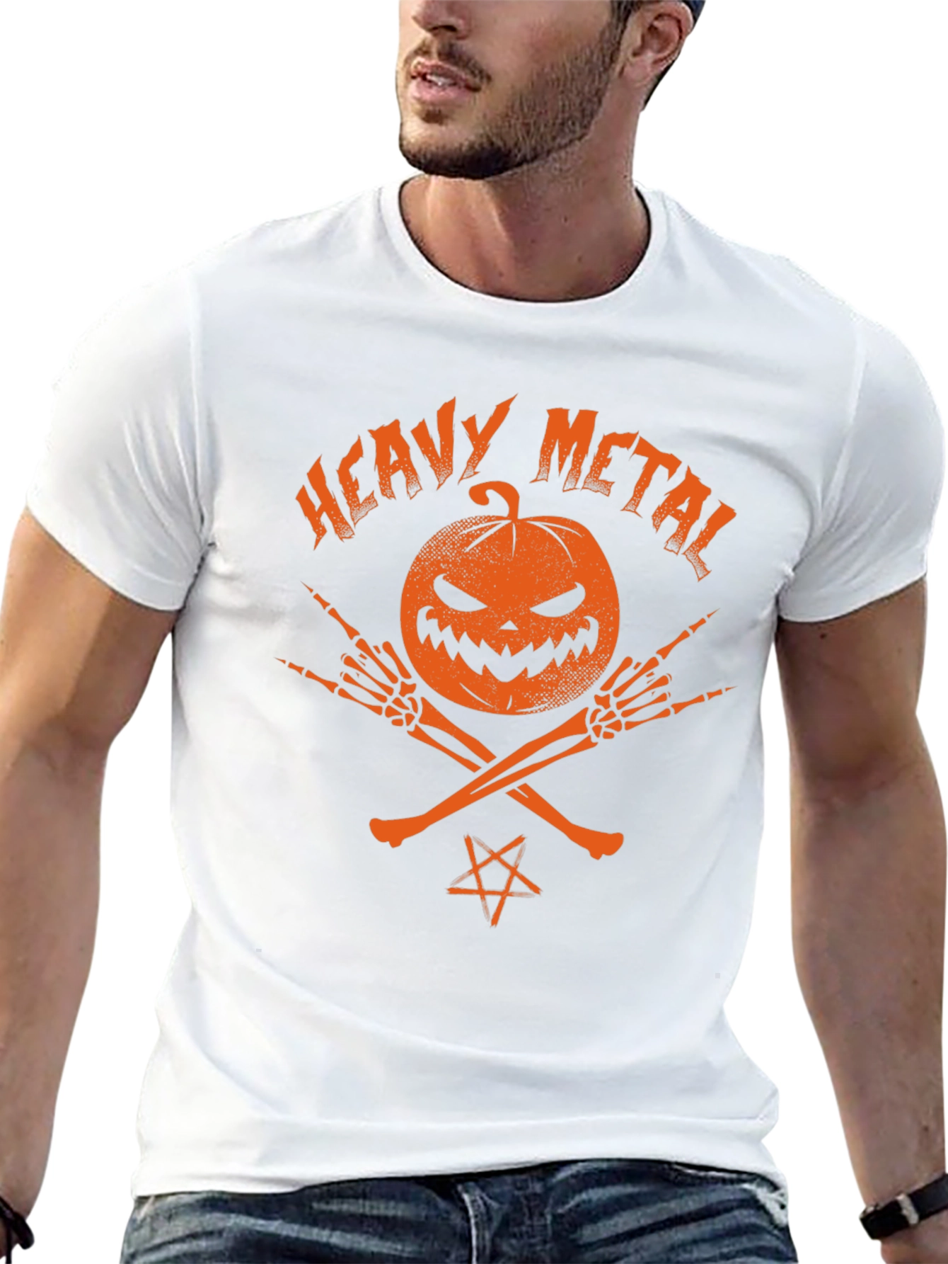 Heavy Metal Halloween Pumpkin T-Shirt