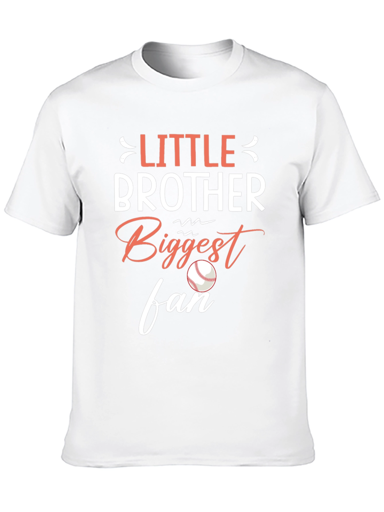Little Brother Biggest Fan Baseball Graphic T-Shirt