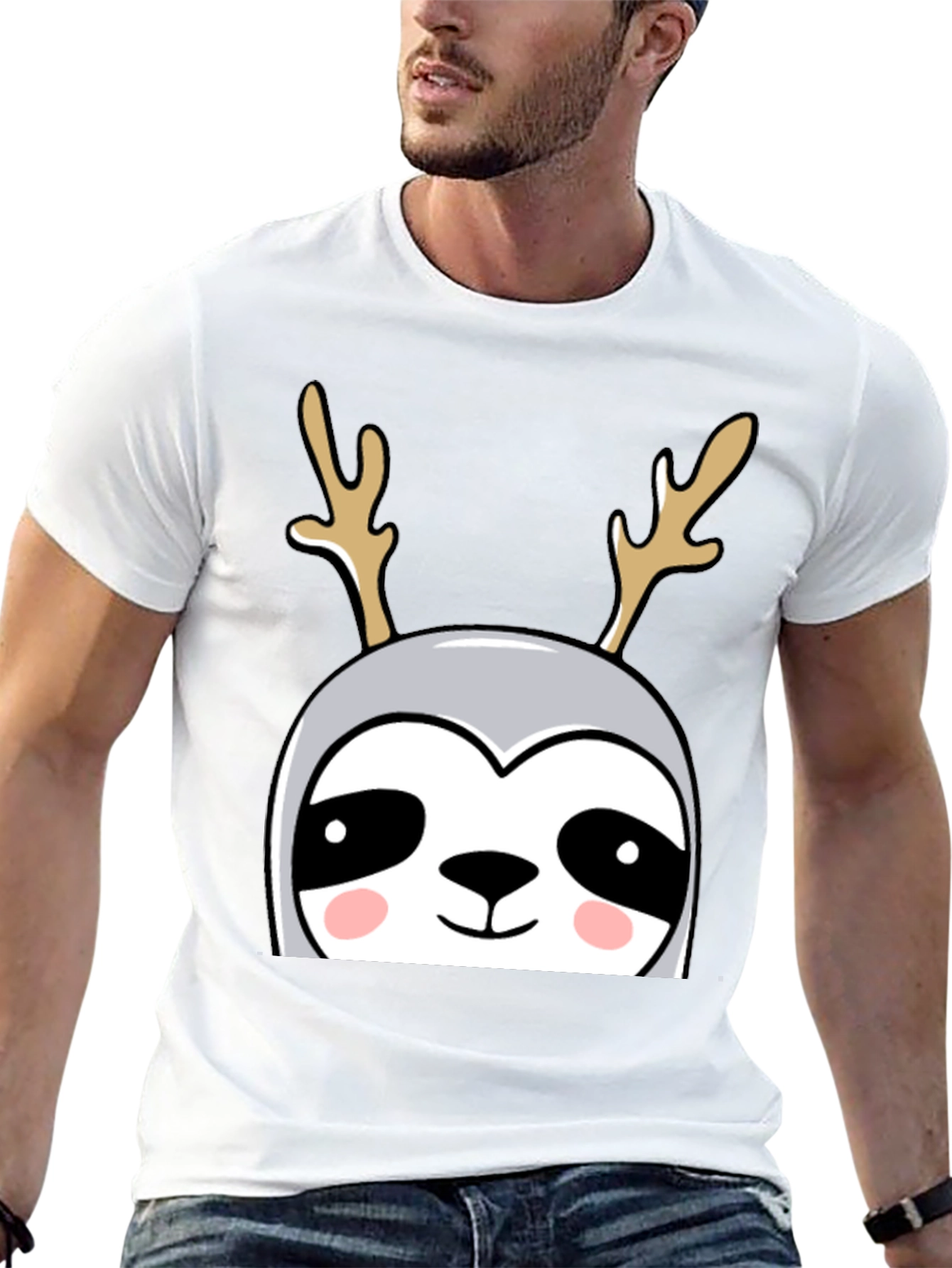 Sloth Reindeer Graphic Tee