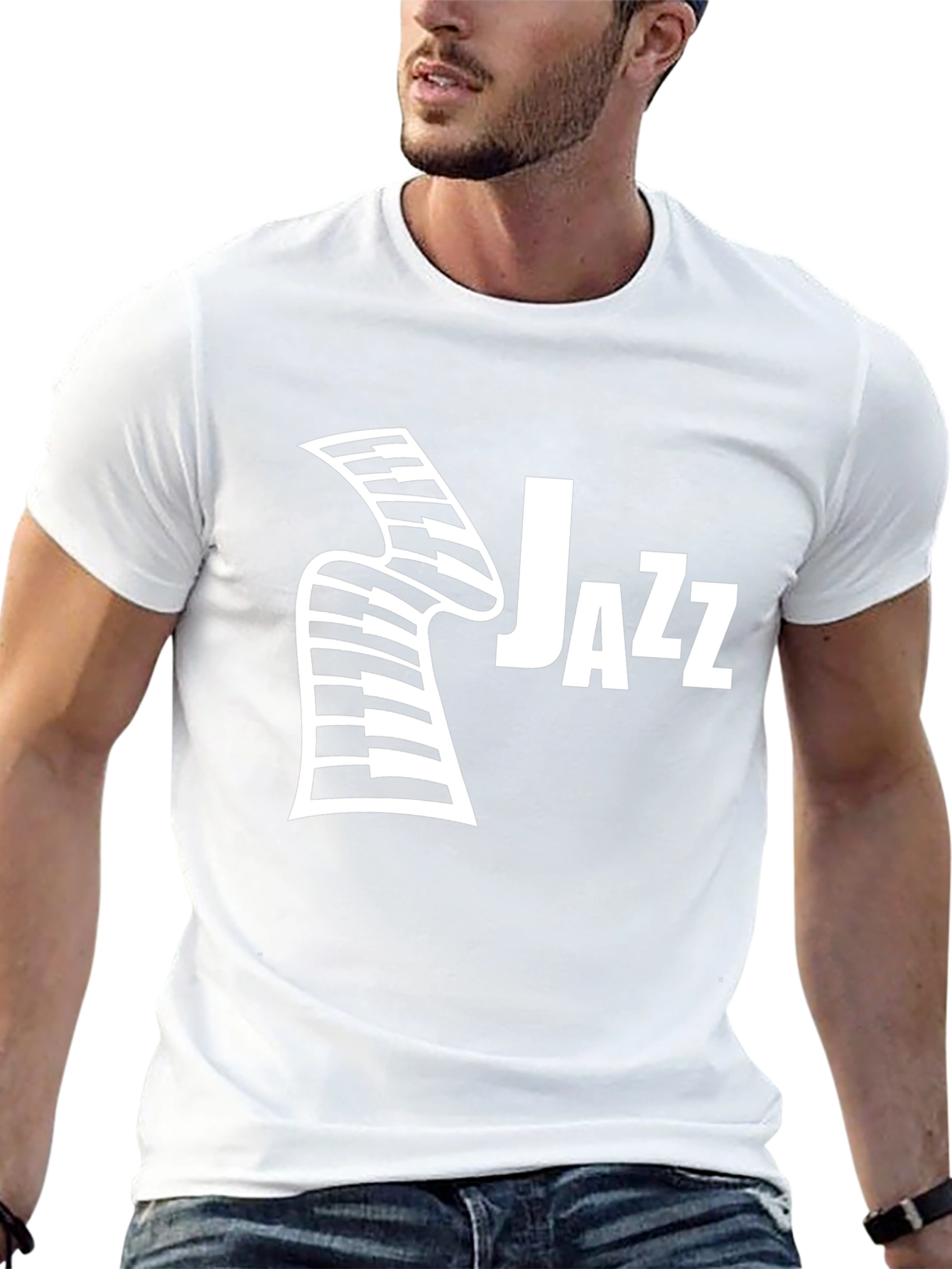 Jazz Music Graphic T-Shirt - Black