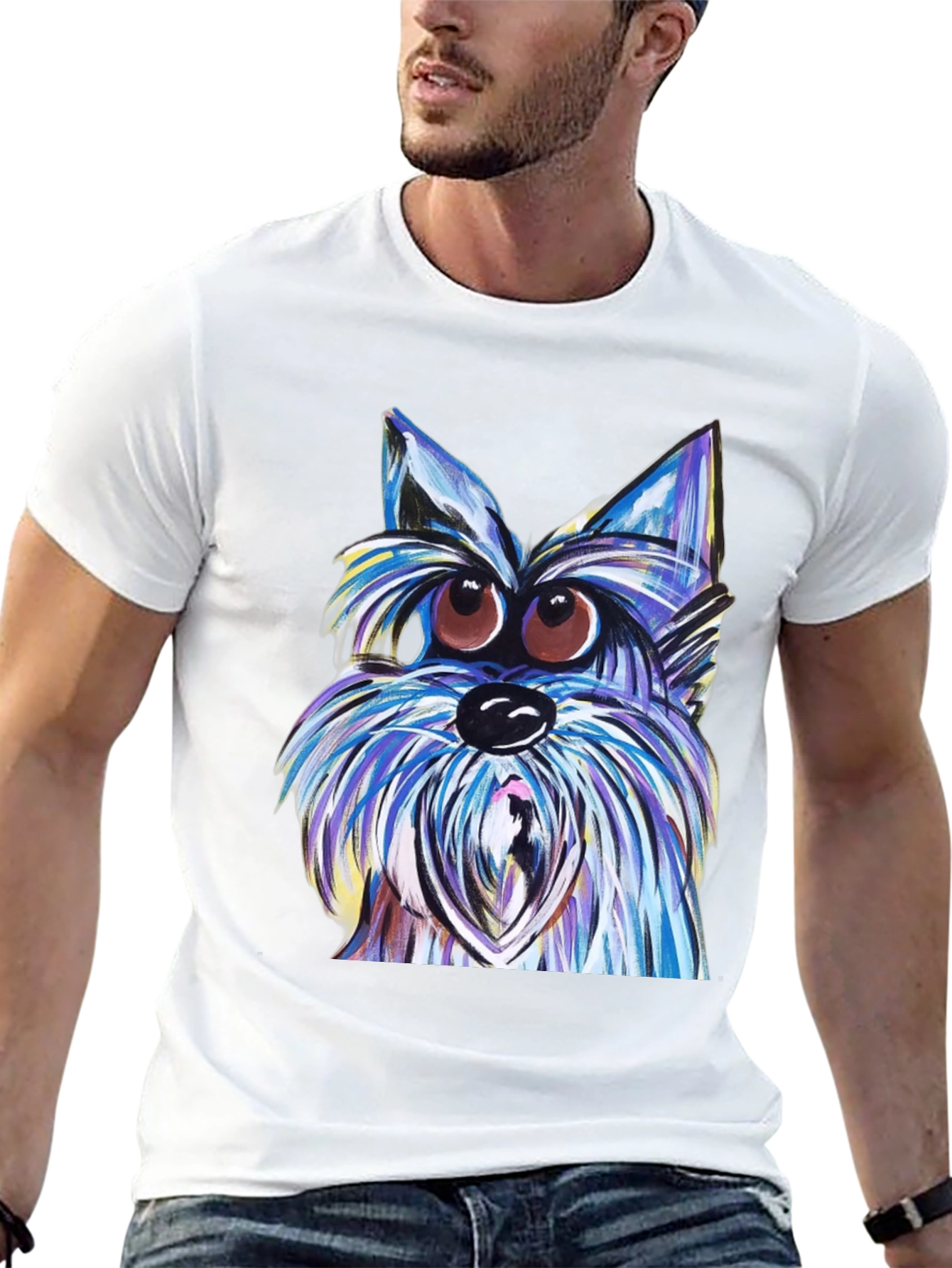 Dog Graphic T-Shirt - Unique Artistic Design