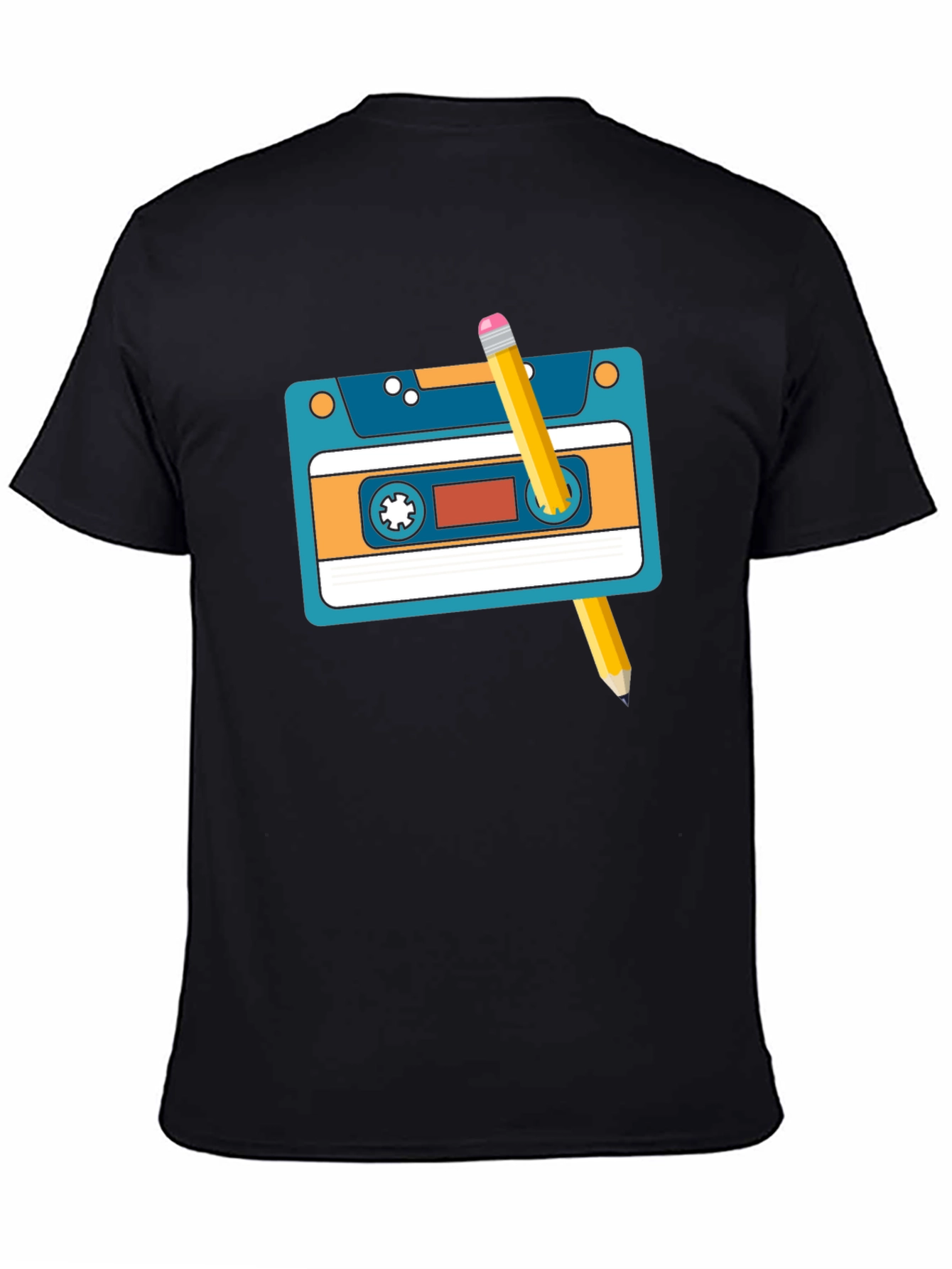 Retro Cassette Tape & Pencil Graphic Tee