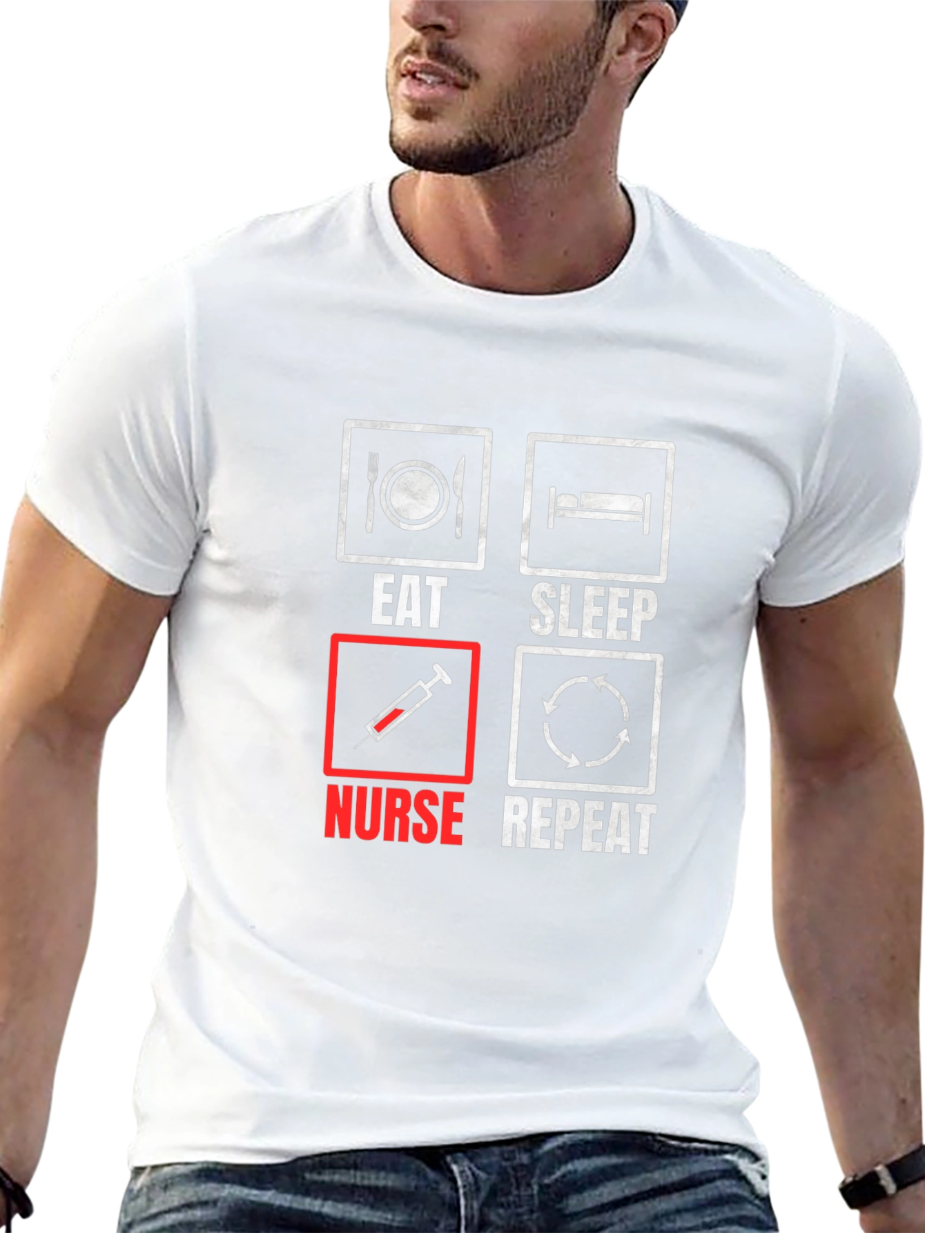 Eat Sleep Nurse Repeat T-Shirt Nurse Apparel