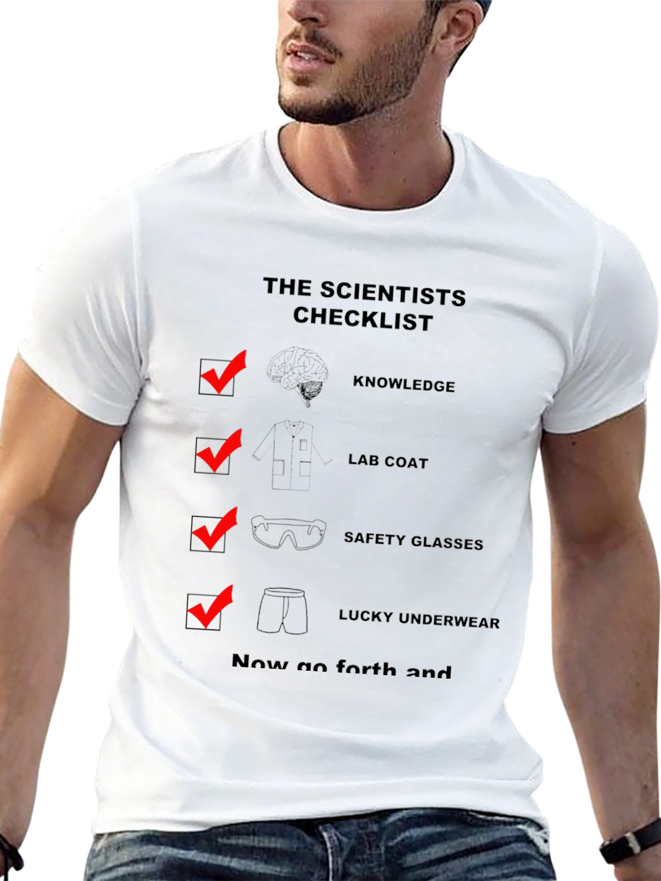 Scientist Checklist Novelty Graphic T-Shirt