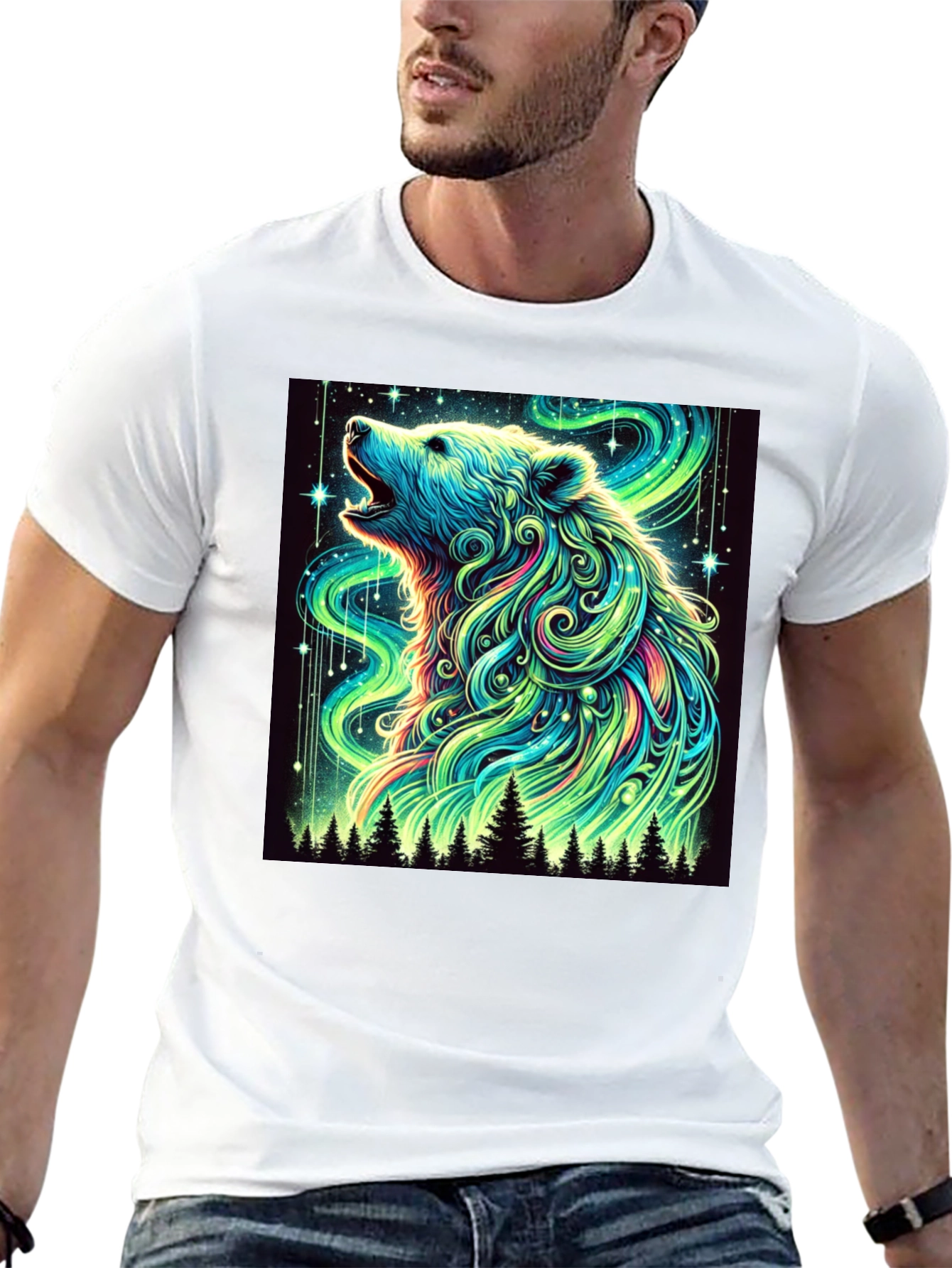 Aurora Bear Black T-Shirt