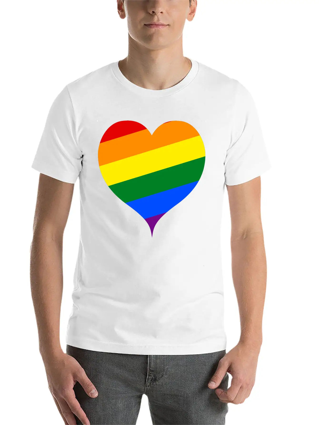 LGBT PRIDE HEART Unisex Casual T-Shirt – Clean Design For Daily Comfort