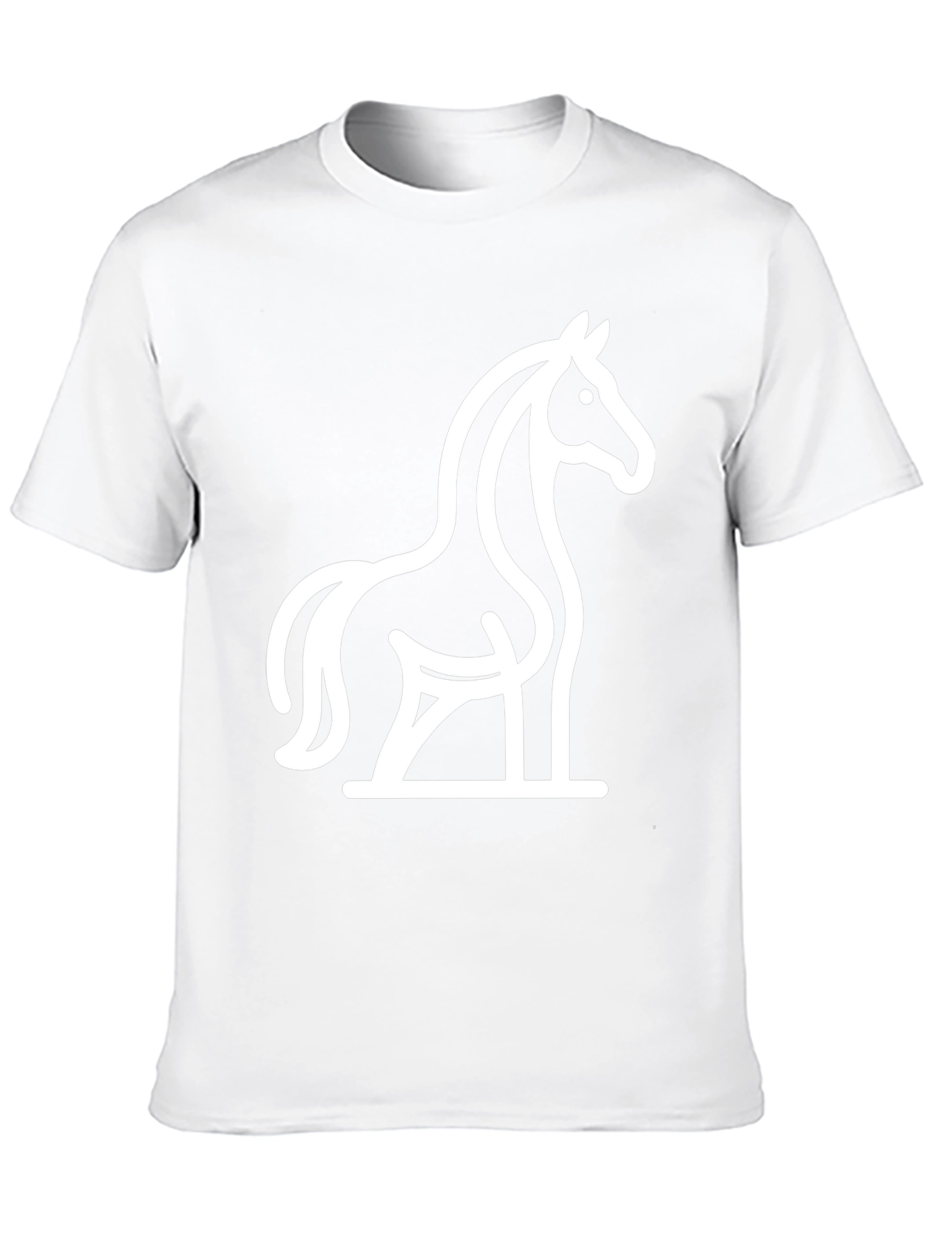 Black T-Shirt with Minimalist Horse Design