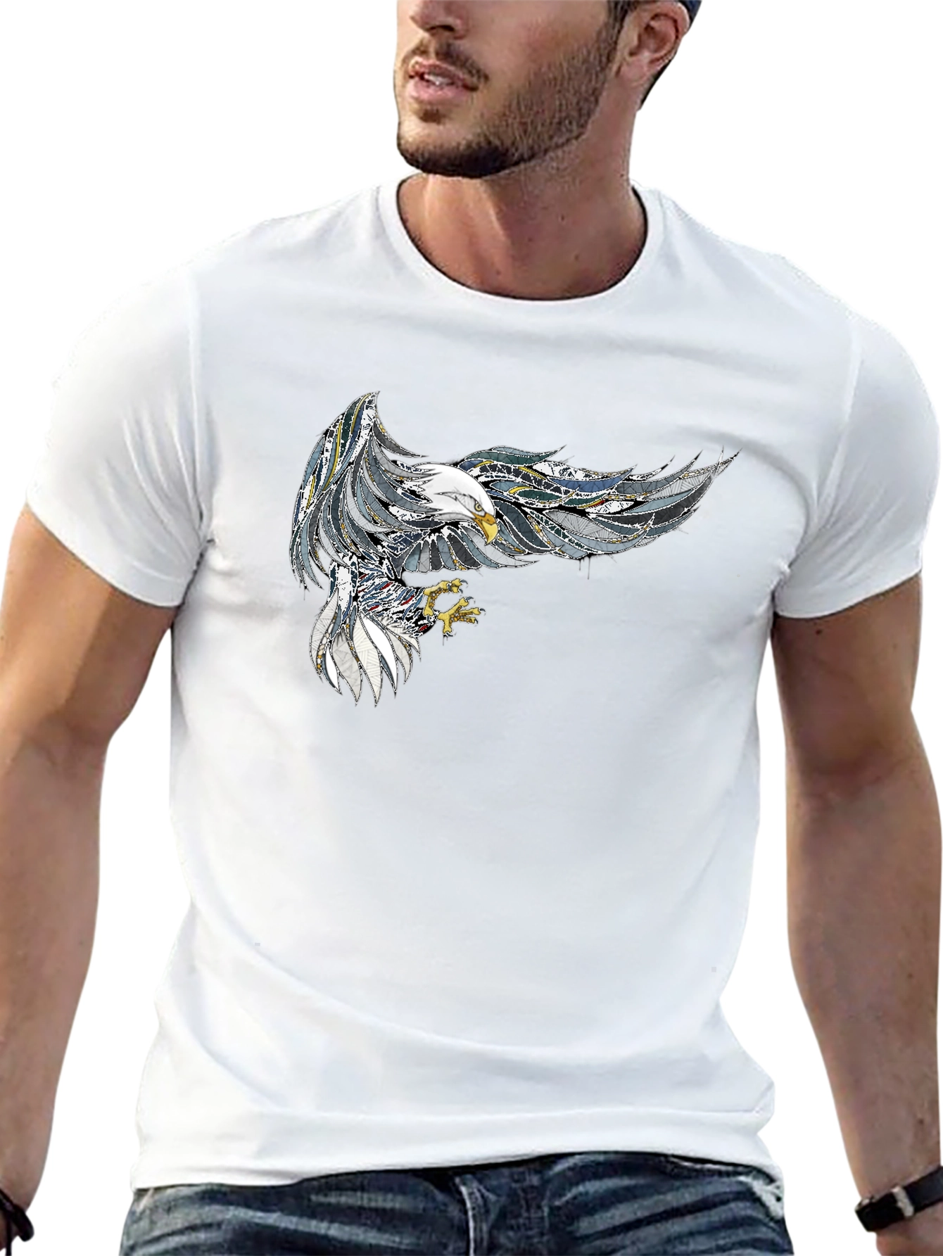 Mens Black Eagle Graphic Tee