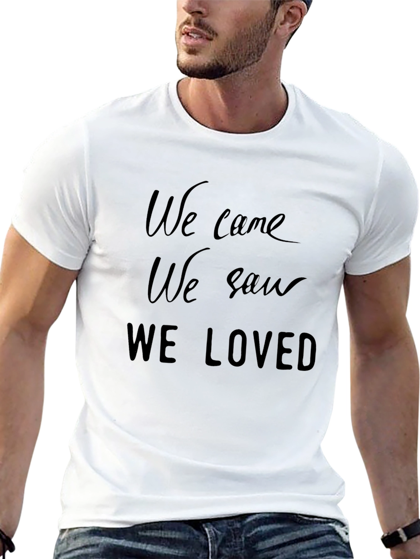 We Came We Saw We Loved Black Graphic Tee