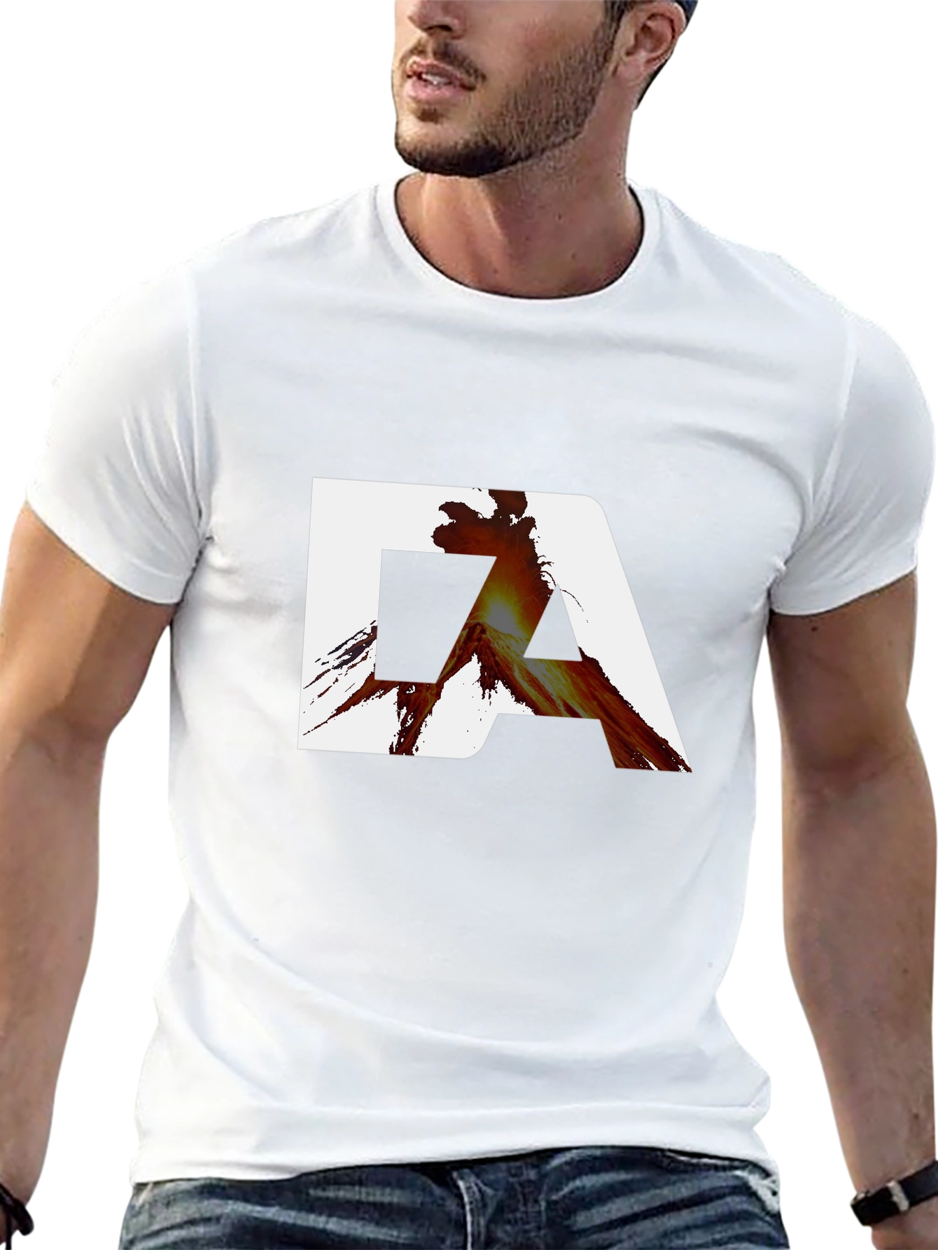 Modern Graphic Tee - DA Lava Print - Black