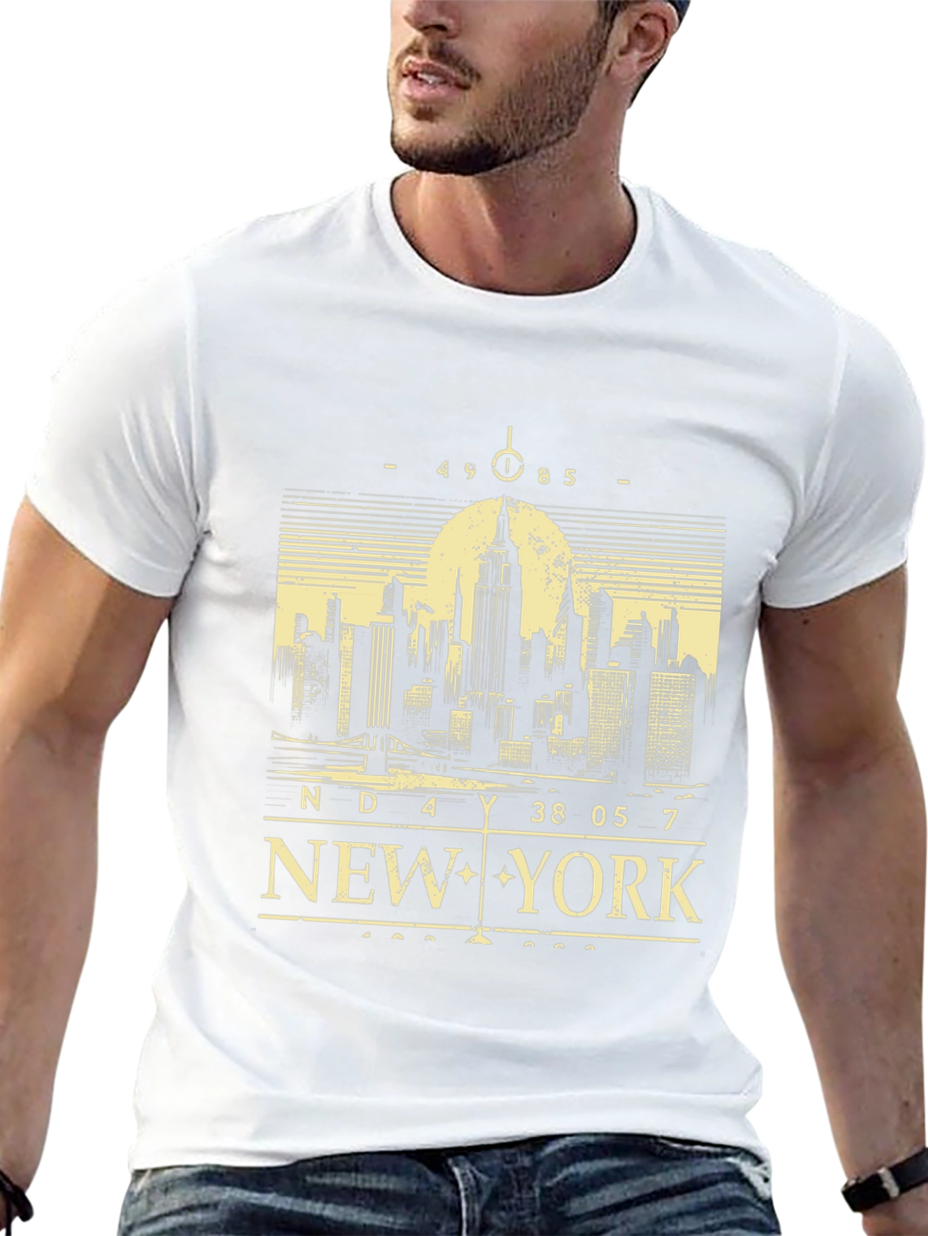 New York City Skyline Graphic Tee - Black