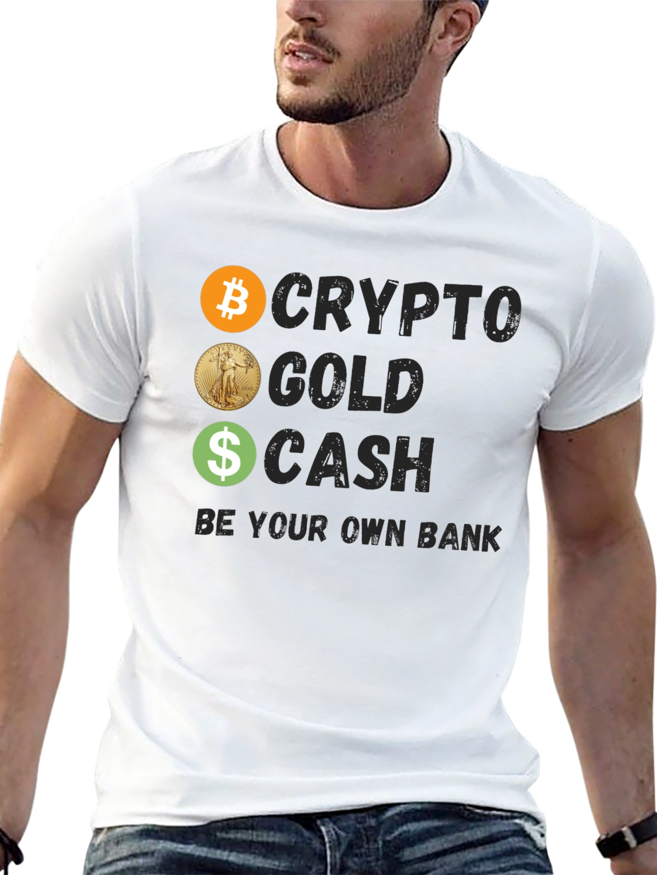 Crypto Gold Cash Tee - Be Your Own Bank