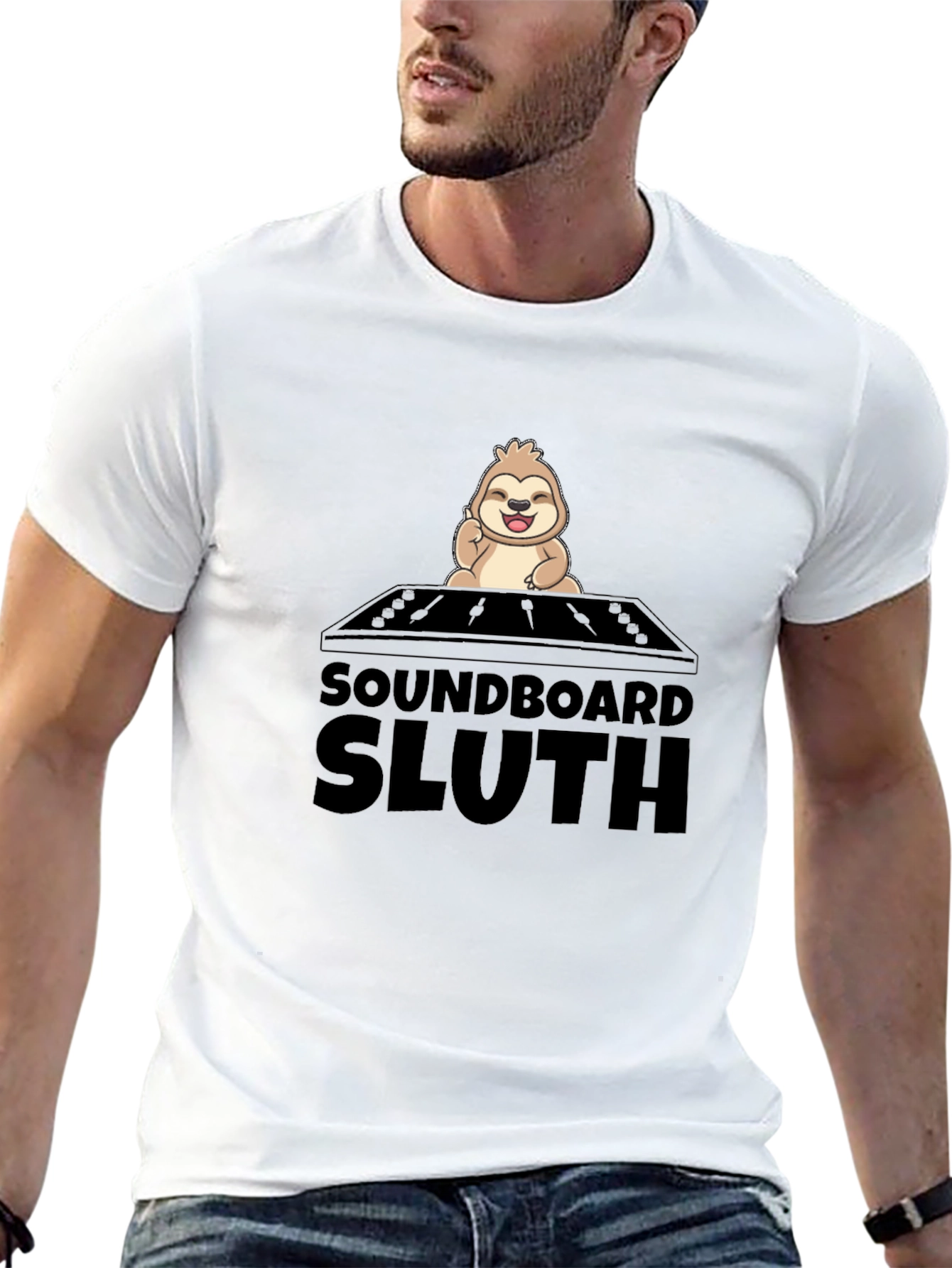 Soundboard Sloth Graphic Tee - Black