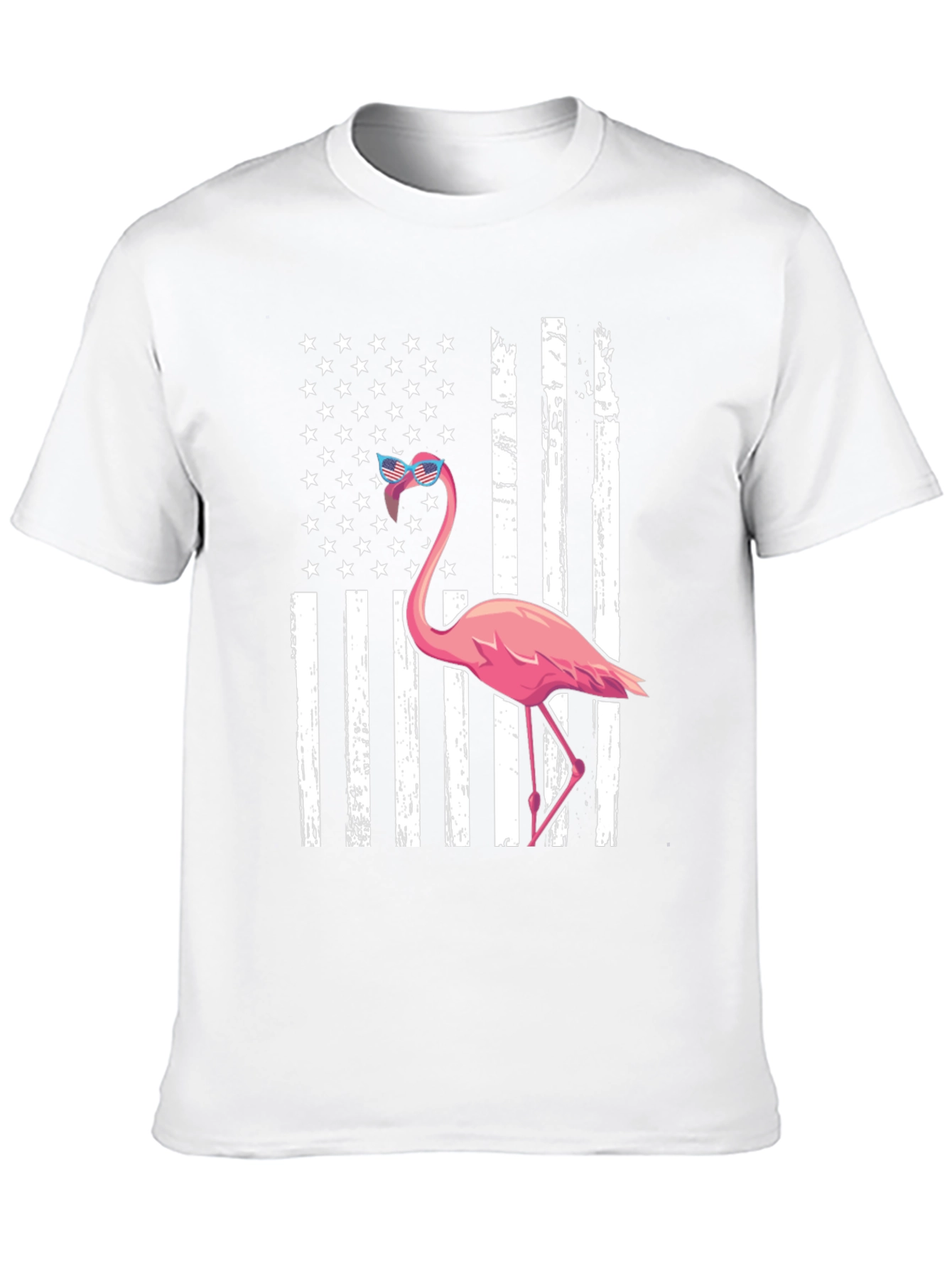 Flamingo American Flag Graphic Tee