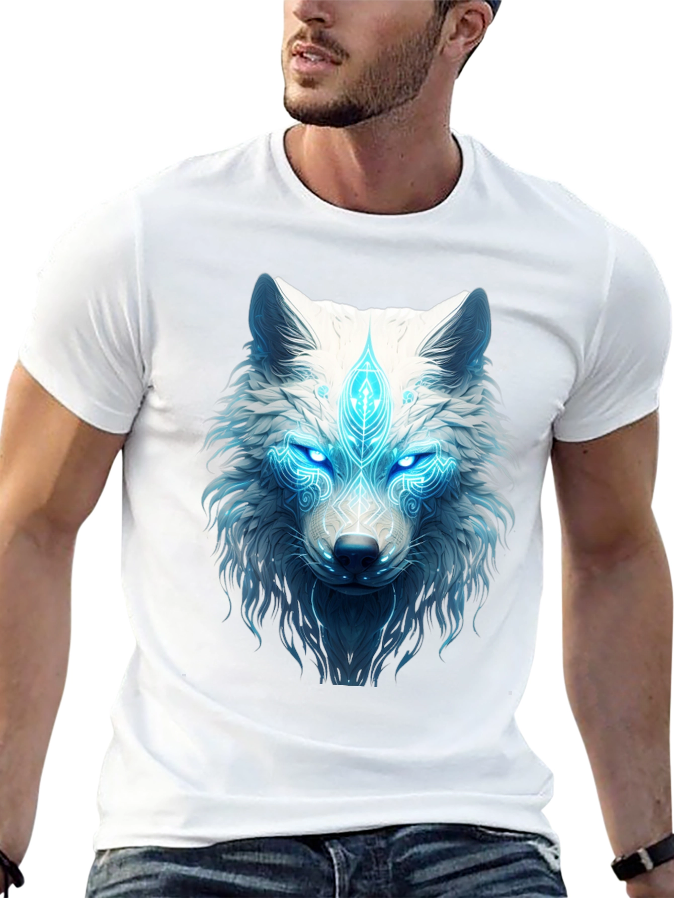 Mystic Wolf Graphic Tee - Black
