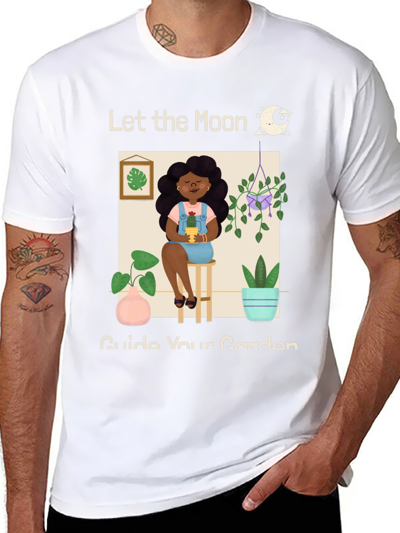 Moon Garden T-Shirt - Cute Plant Lady Graphic Tee