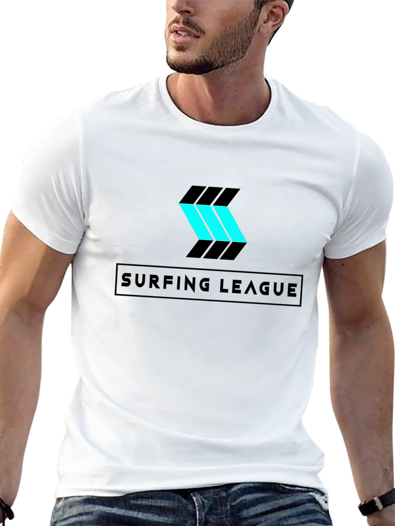 Surfing League Graphic T-Shirt - Sleek Black Tee