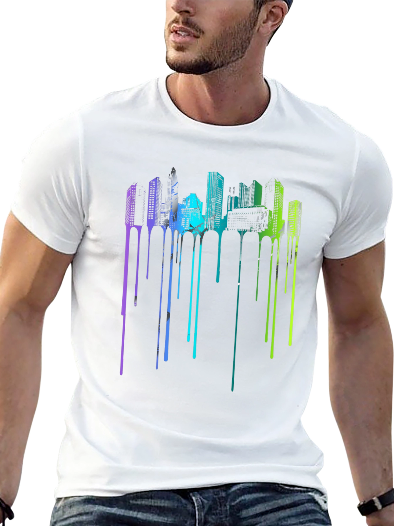 Urban Drip Tee - Cityscape Graphic T-Shirt