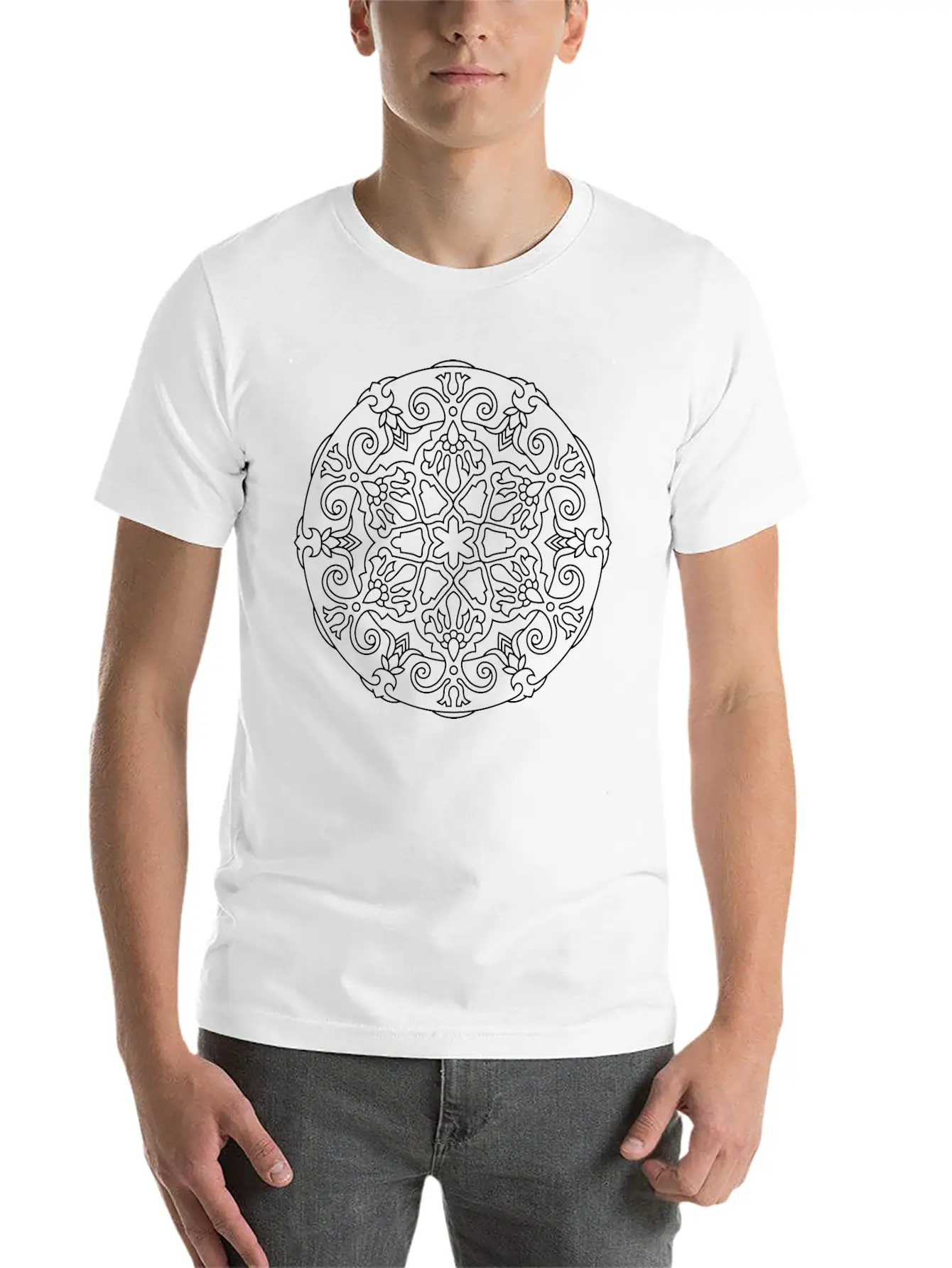 Mandala Design For Mandala Art Illustration, Manda Unisex Casual T-Shirt – Clean Design For Daily Comfort