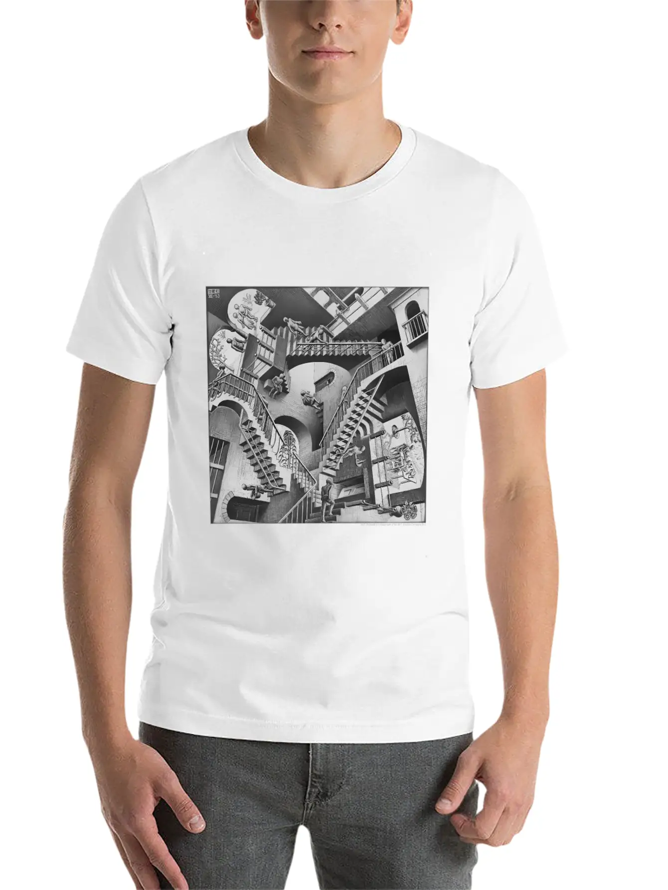 Mc Escher Relativity Unisex Casual T-Shirt – Clean Design For Daily Comfort