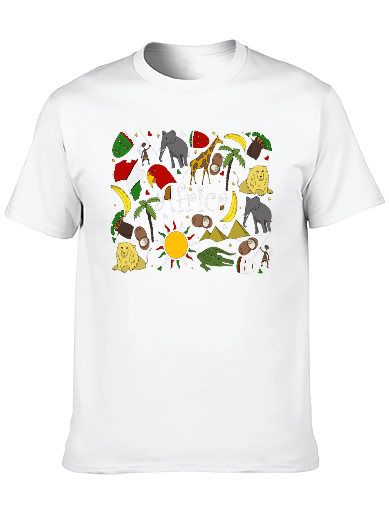 Africa Graphic Print Tee - Novelty Mens T-Shirt