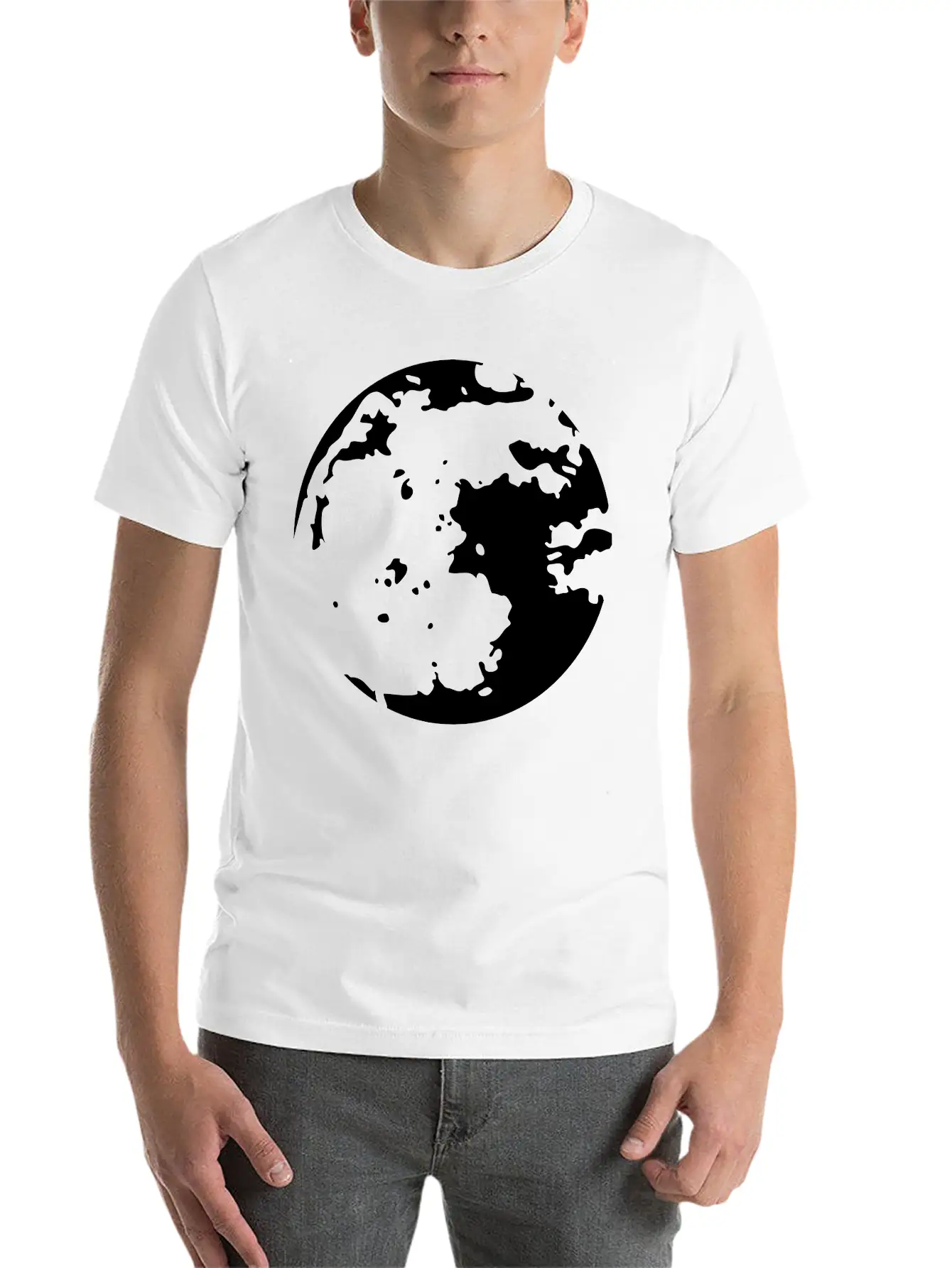 Moon Stencil Unisex Casual T-Shirt – Clean Design For Daily Comfort