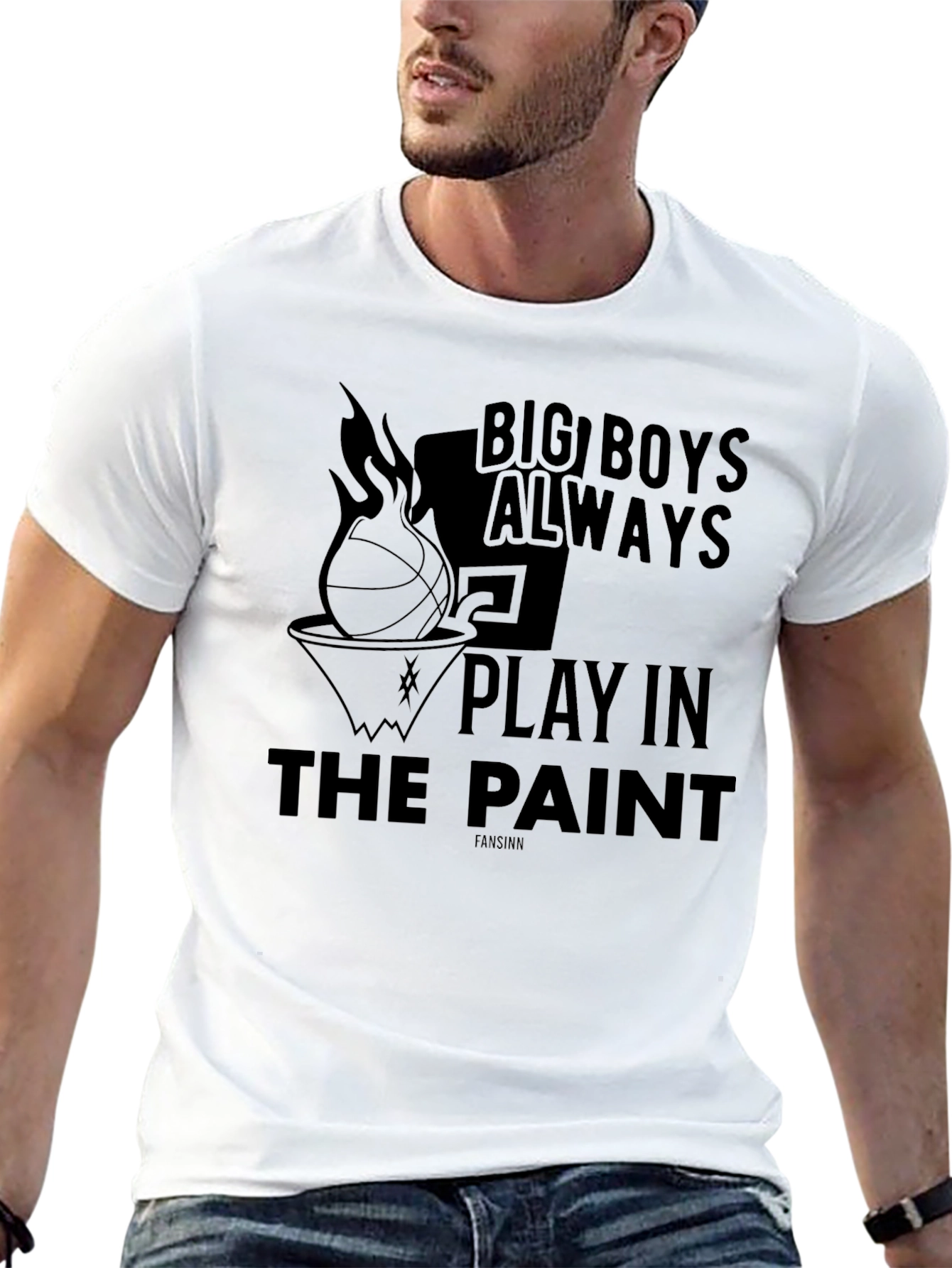 Big Boys Play in the Paint Basketball Graphic T-Shirt