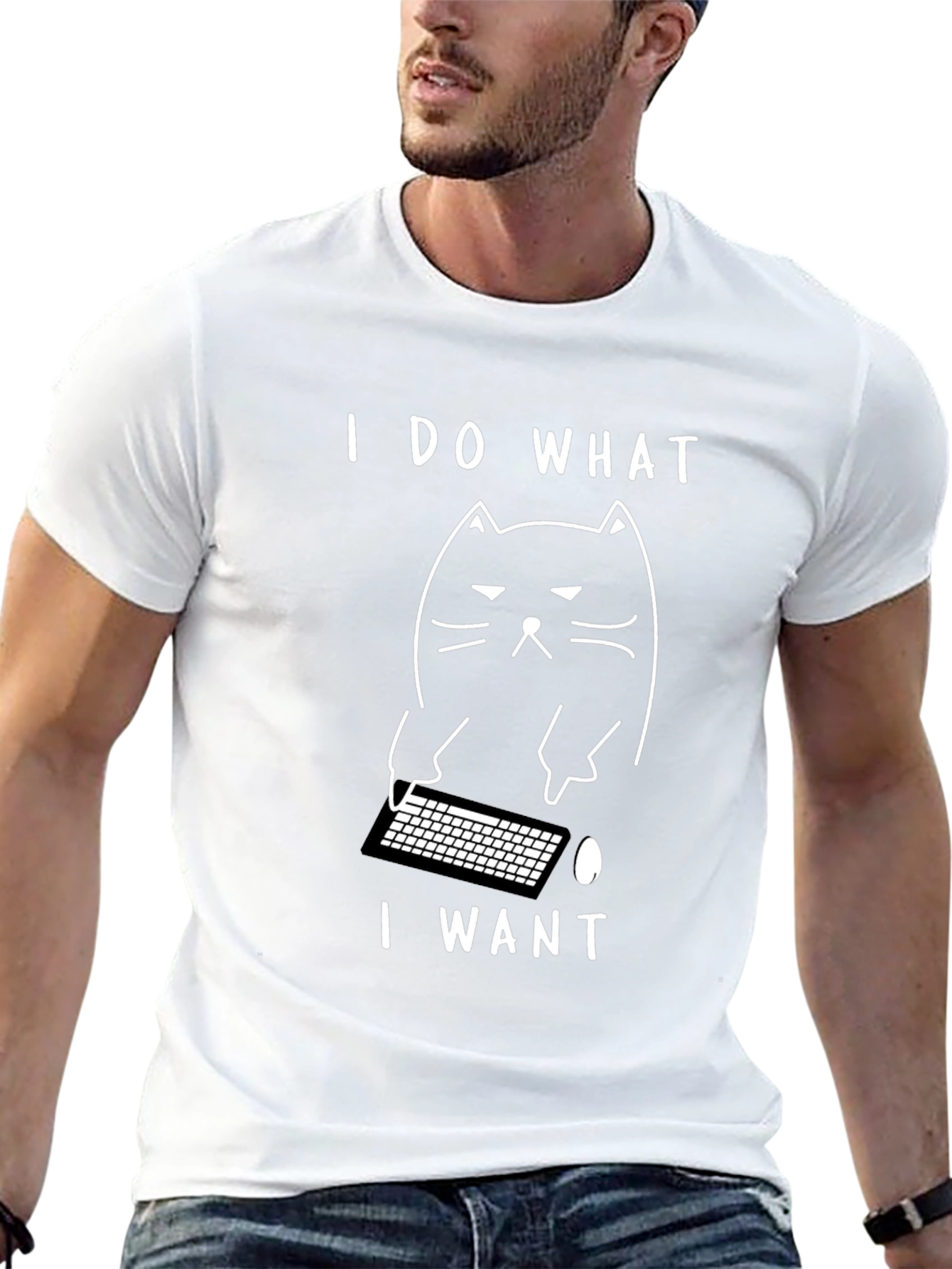 Funny Cat I Do What I Want Black T-Shirt